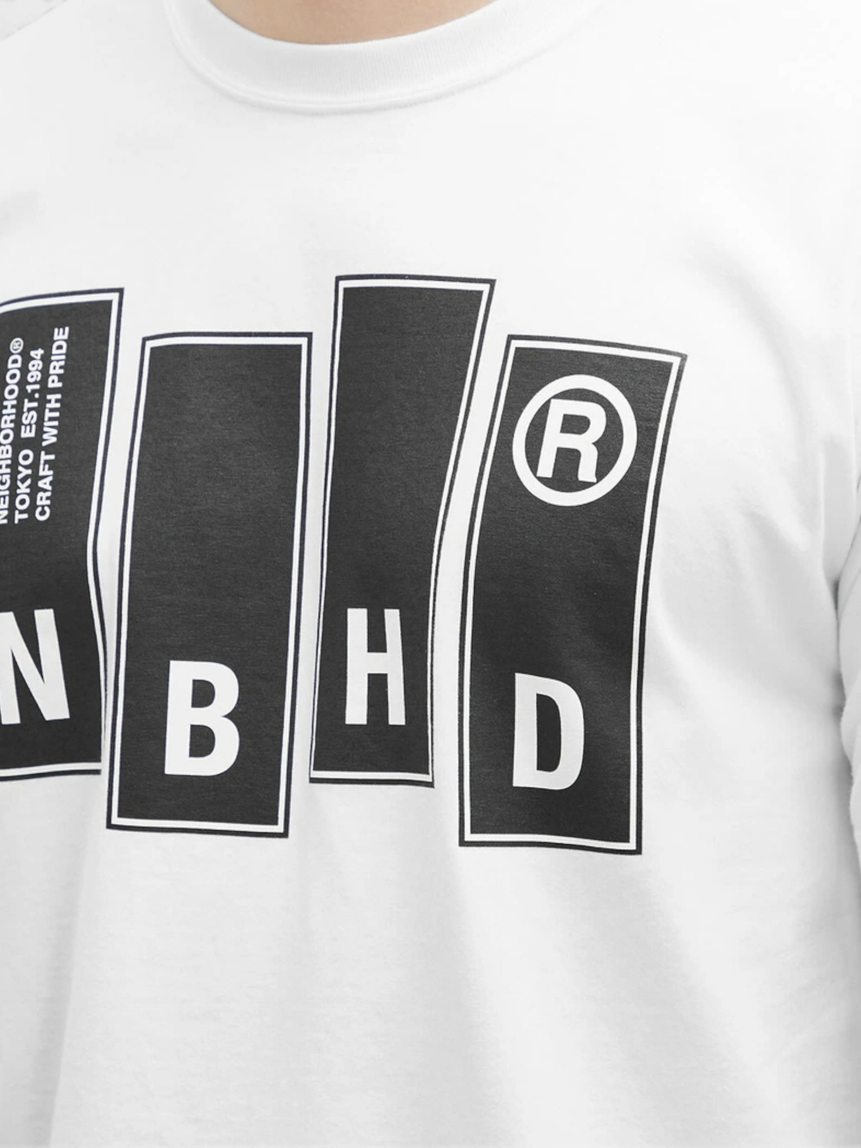Neighborhood Logo Printed T-Shirt White