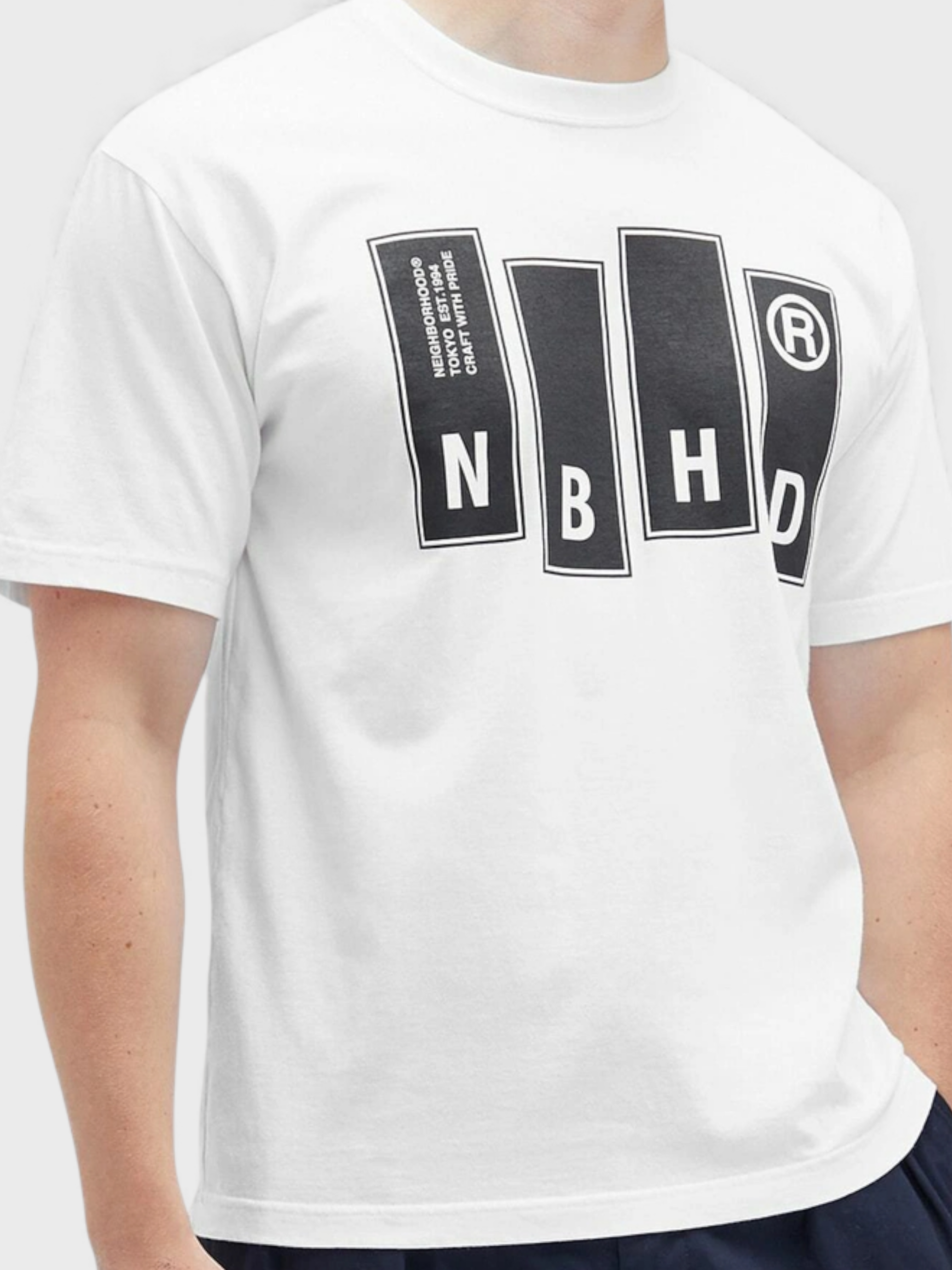 Neighborhood Logo Printed T-Shirt White