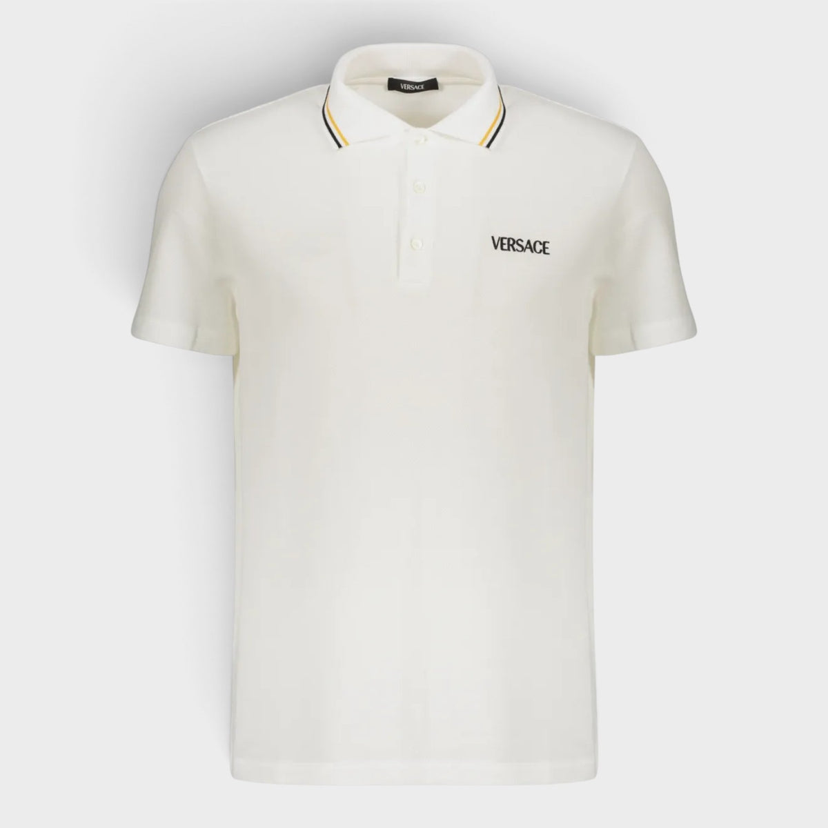 Logo Short Sleeve Cotton Polo Shirt White