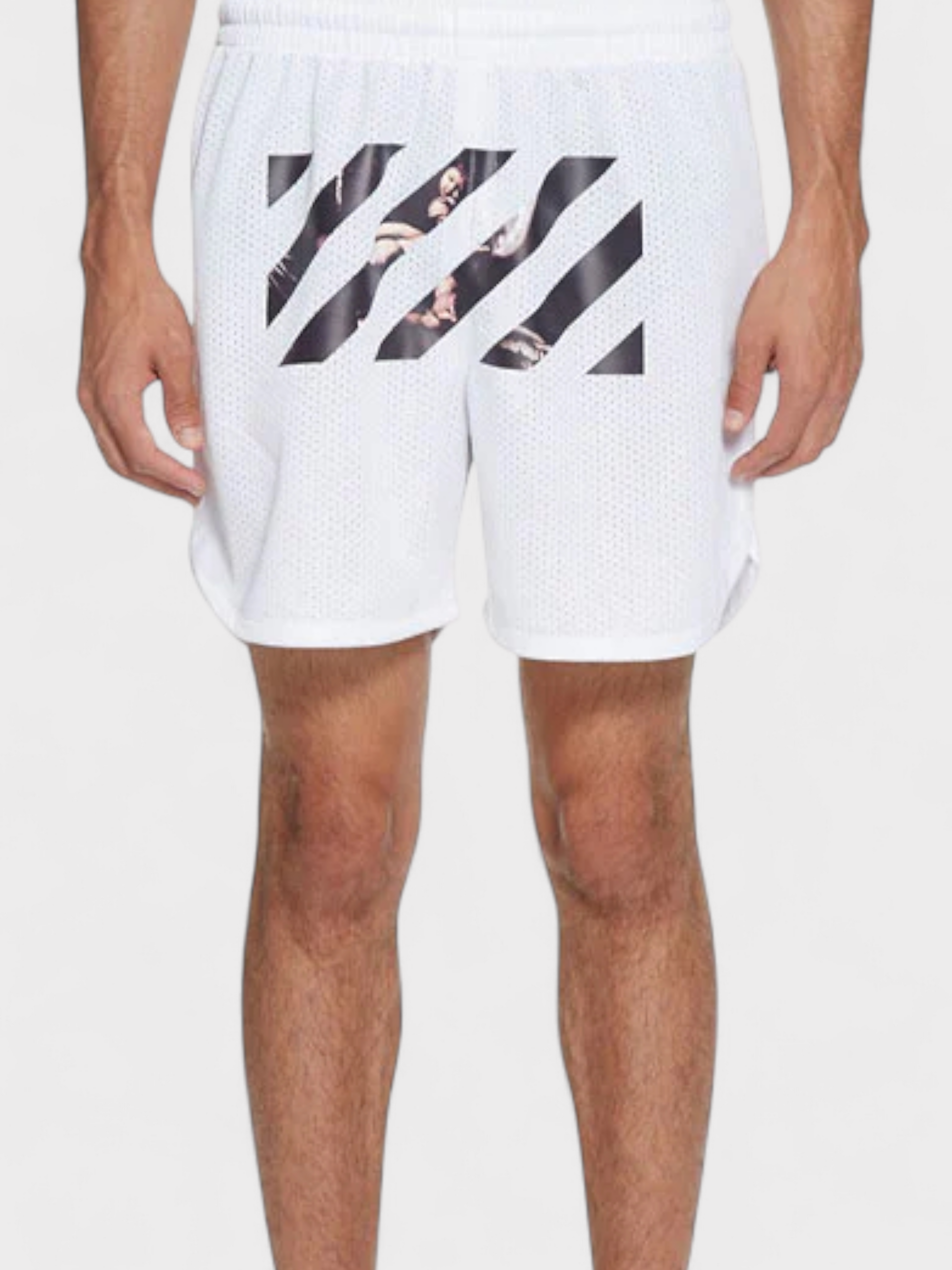 Off-White Caravaggio Diag Stripe Shorts White