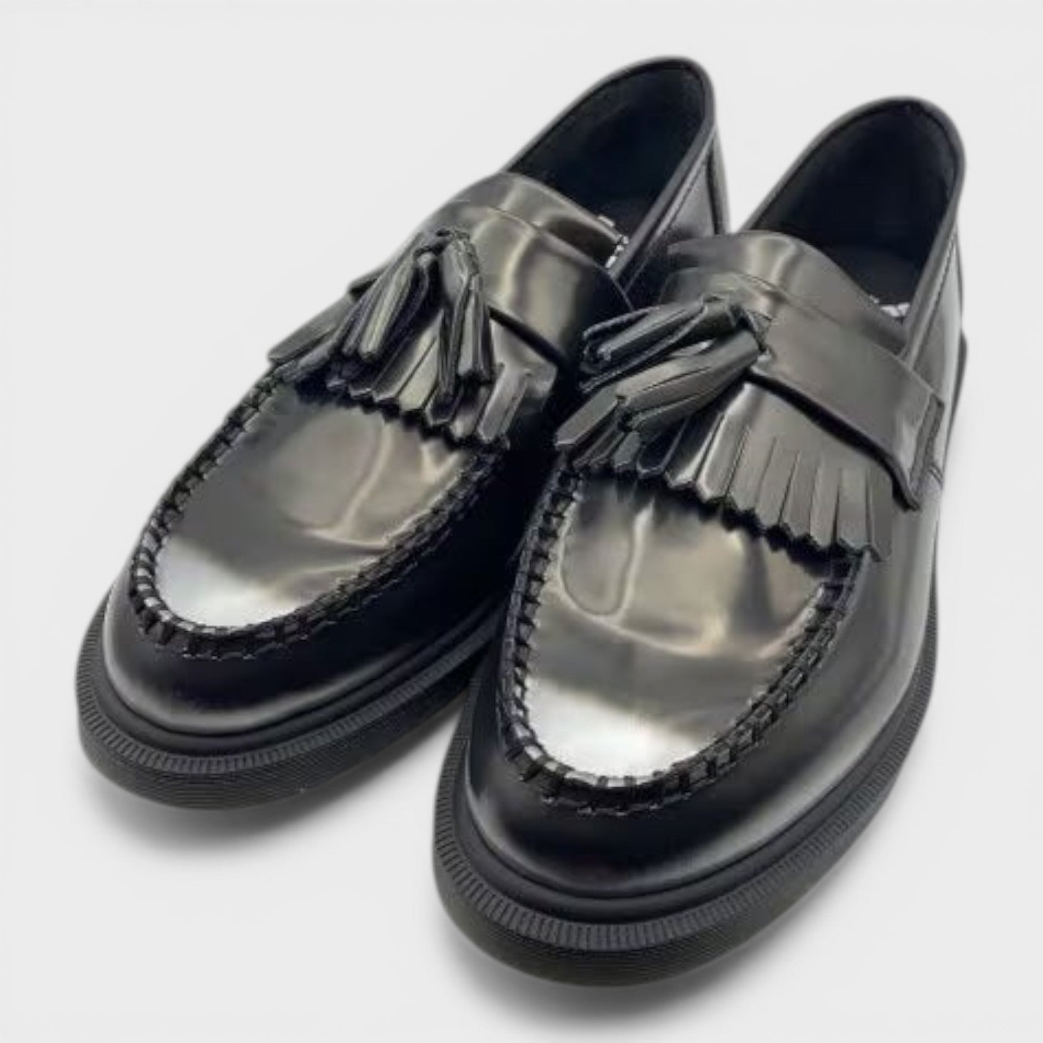 Adrian Tassel Arcadia Leather Loafers Black