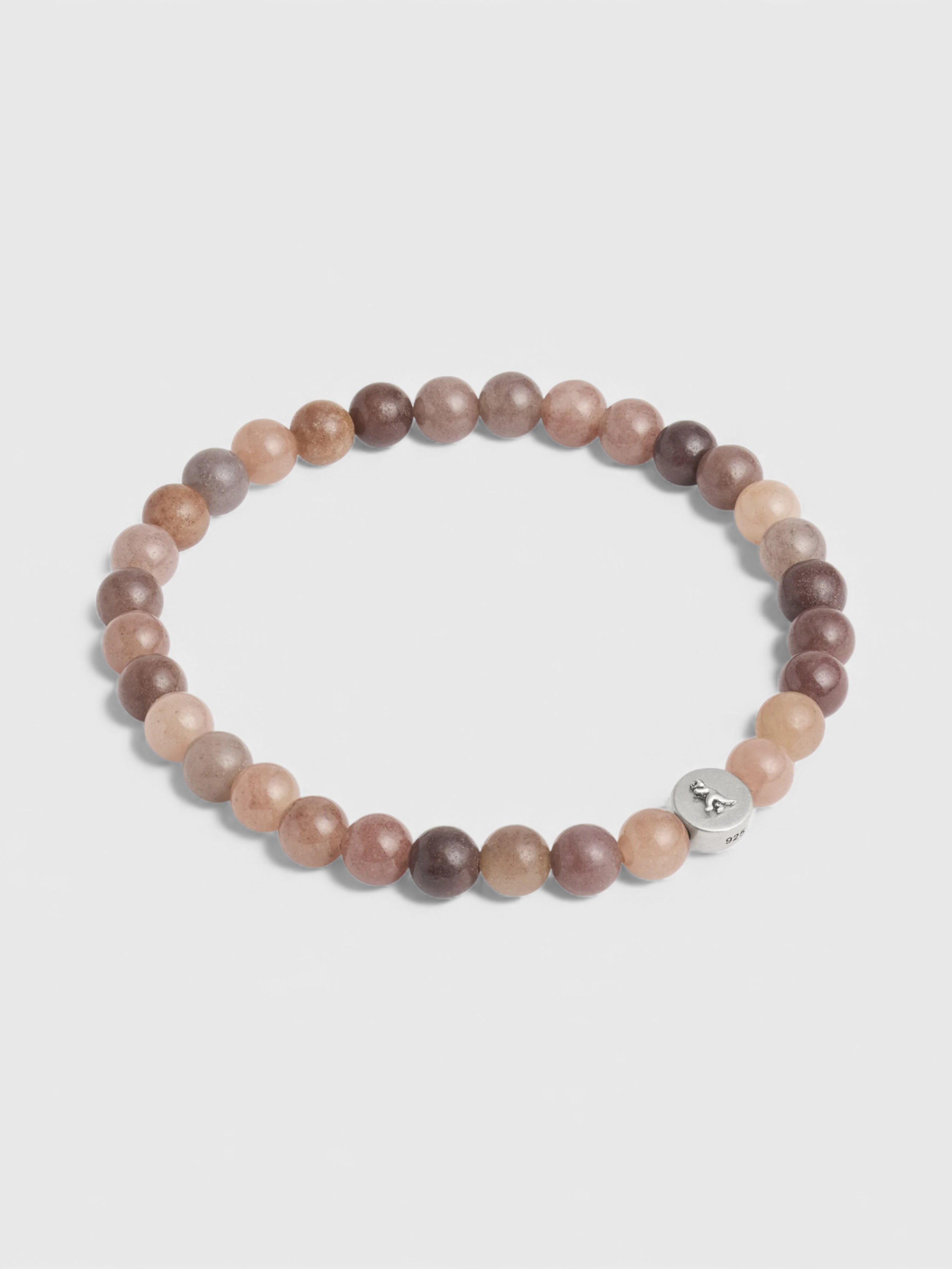 Coach Signature Jade Bead Stretch Bracelet Brown