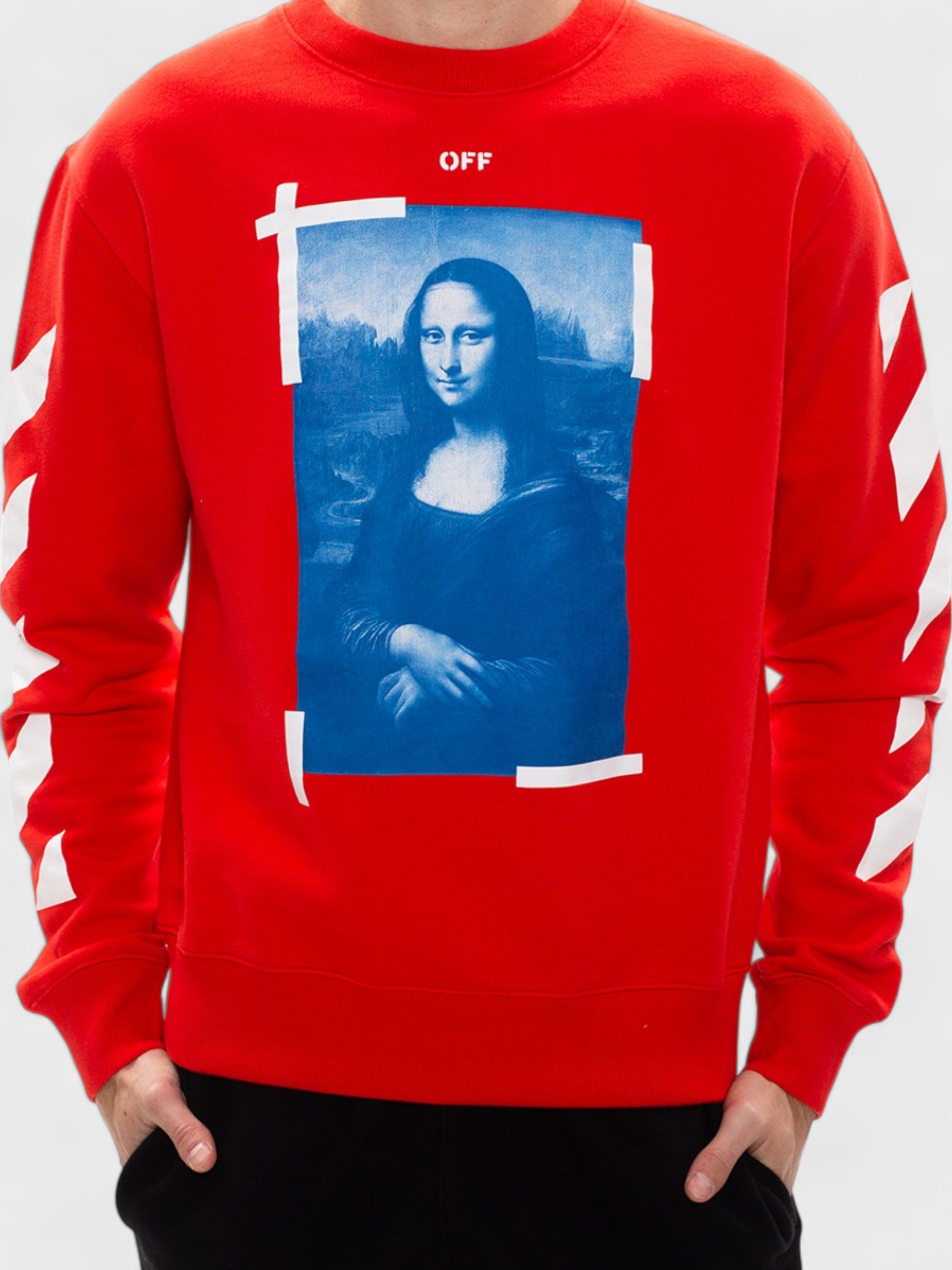 Off-White Monalisa Arrow Slim Crewneck Red White