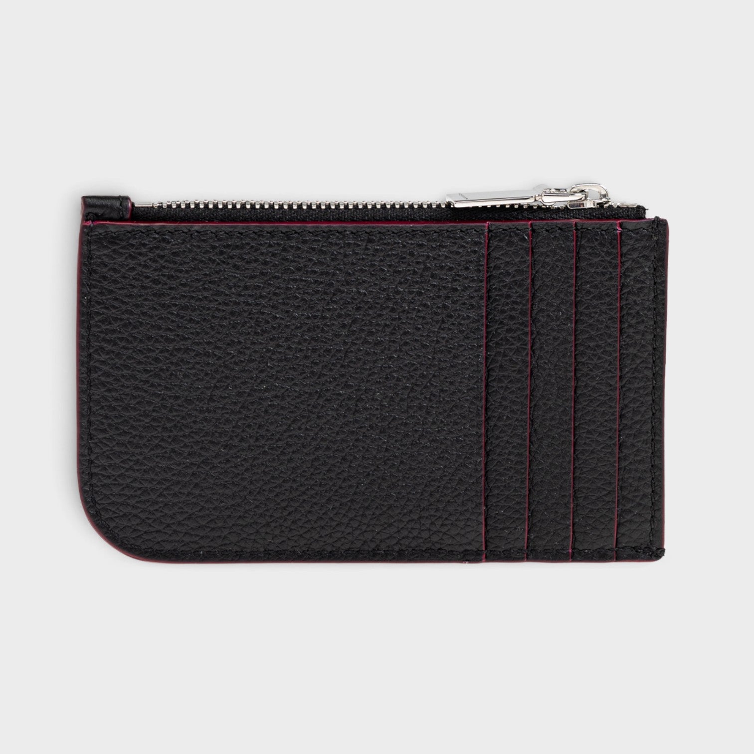 Logo Sling Zip Card Case Leather Black