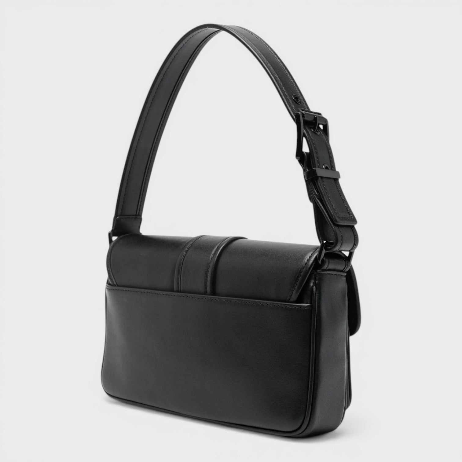 Colby Buckle Flap Bag Black