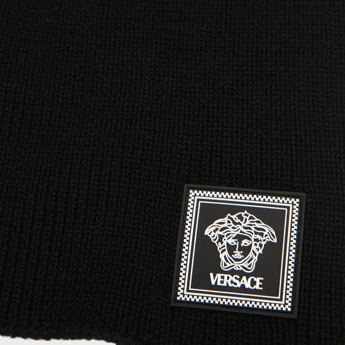 Medusa Logo Knit Scarf Black