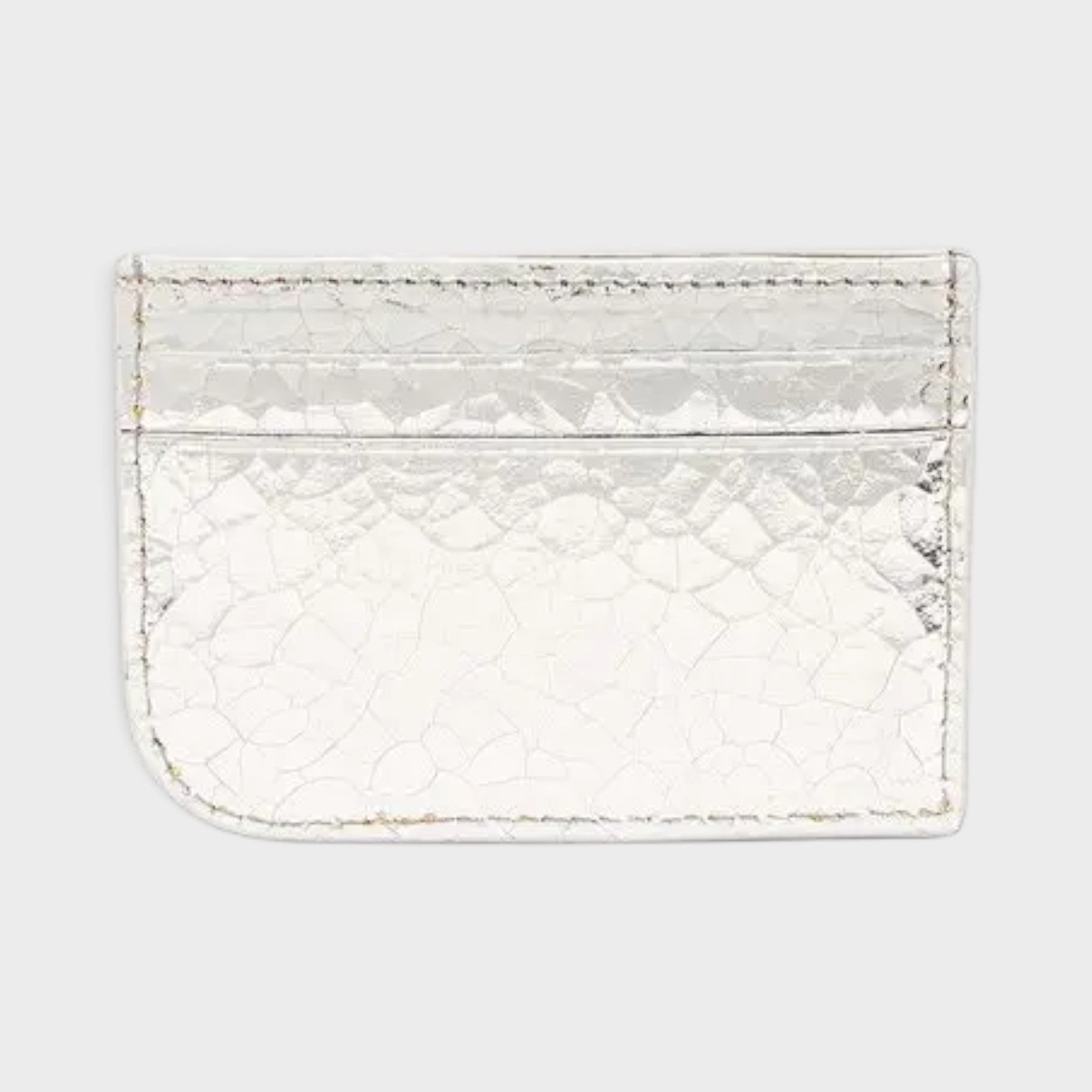 Sling Logo Card Case Metallic Silver