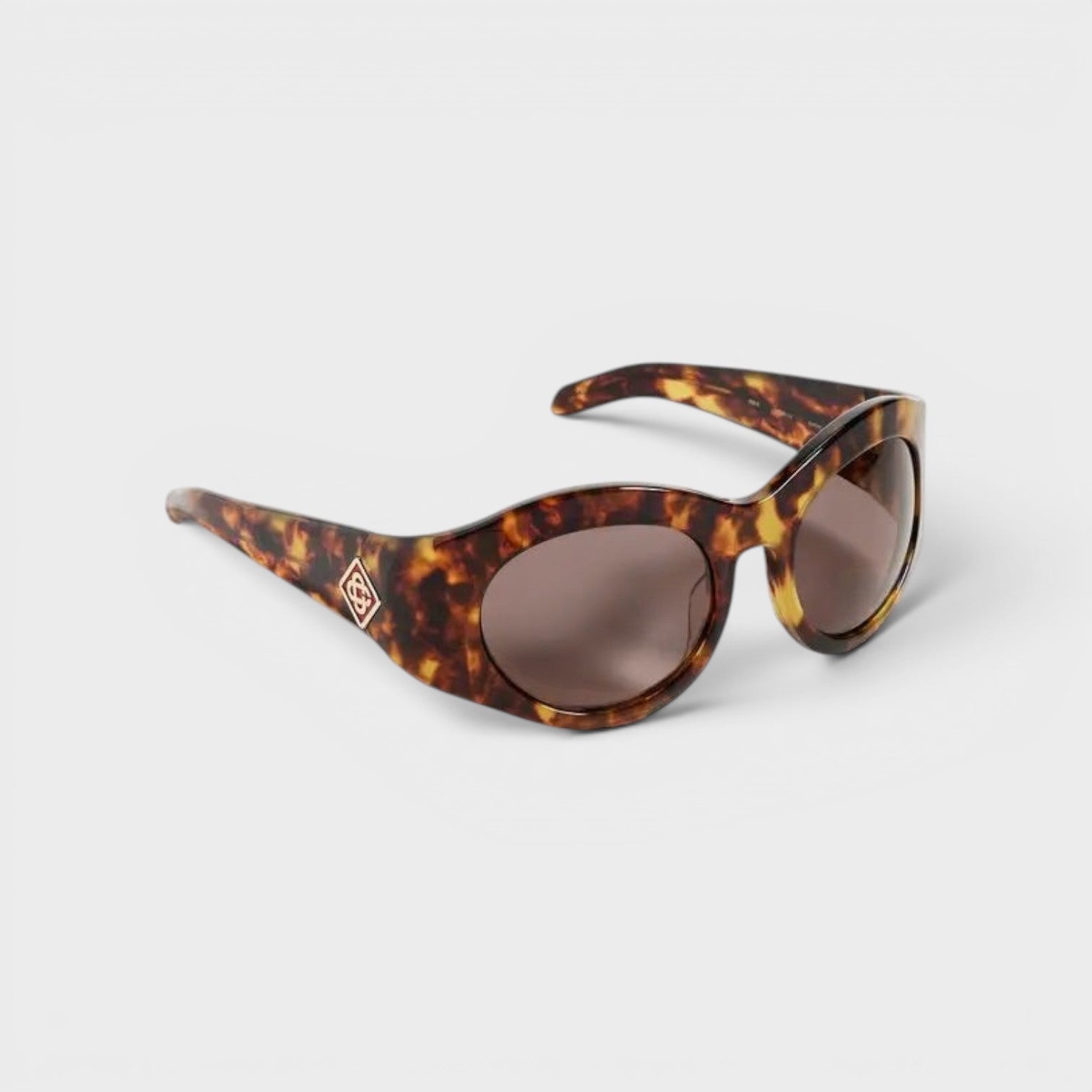 Round Goggle Acetate Sunglasses Tortoise Black