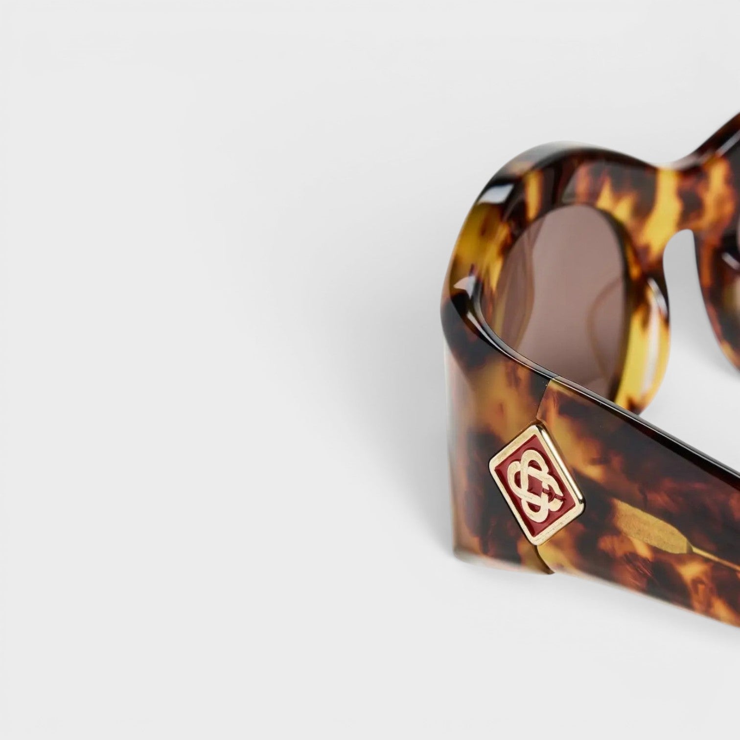 Round Goggle Acetate Sunglasses Tortoise Black