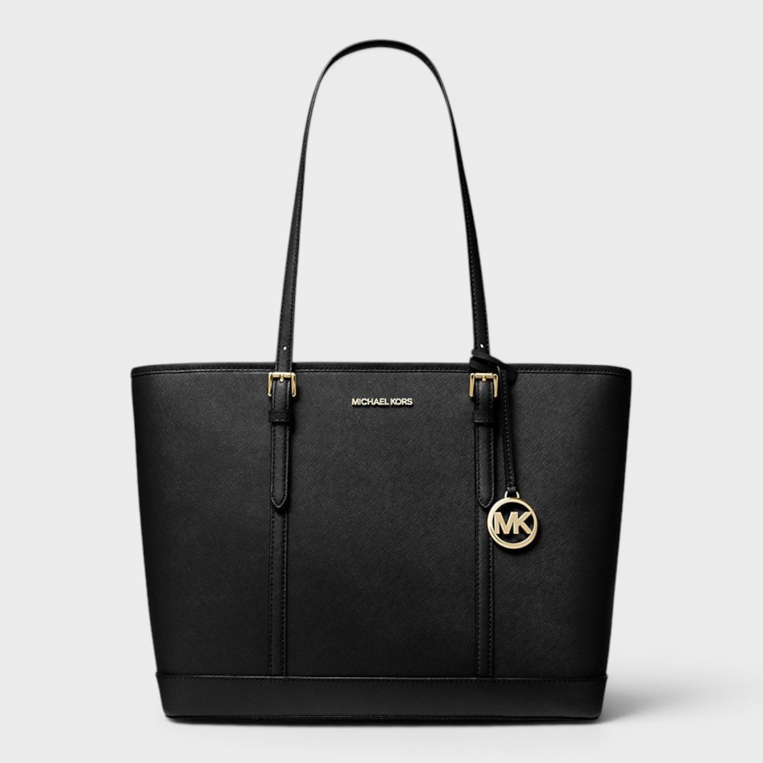 Jet Set Travel Large Saffiano Leather Tote Bag Black