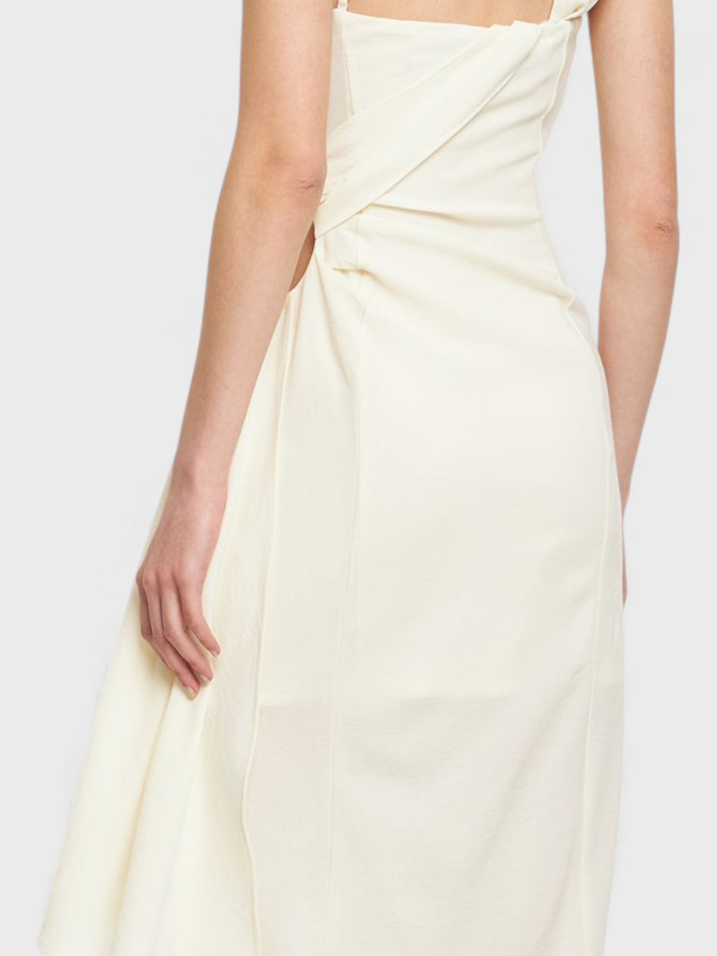 Jacquemus La Robe Abanada Wool Twill Midi Dress White