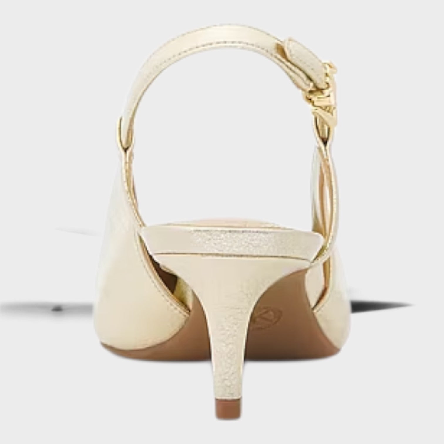 Doreen Flex Metallic Kitten Pump Pale Gold