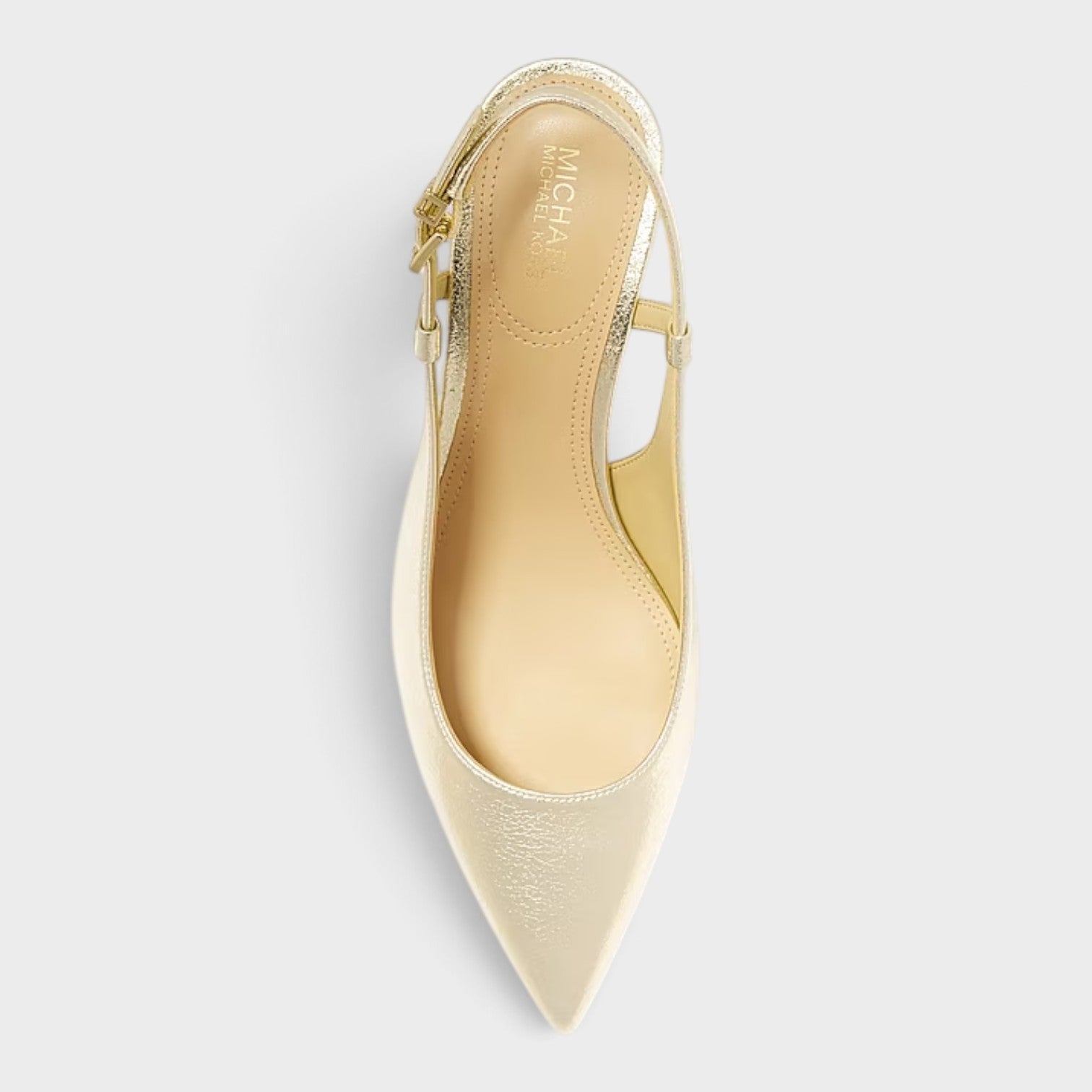 Doreen Flex Metallic Kitten Pump Pale Gold