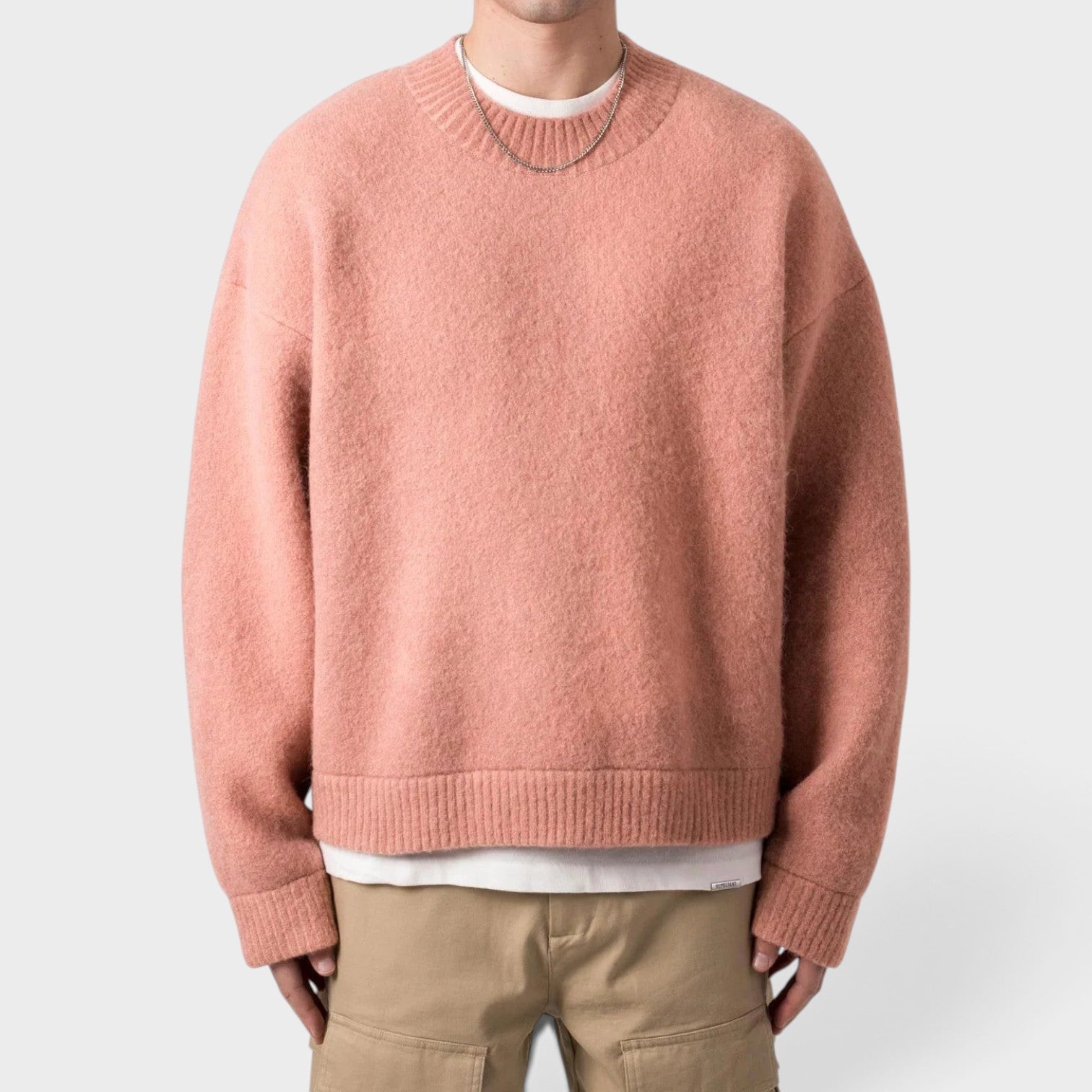 Sprayed Horizons Wool Sweater Sunrise Pink