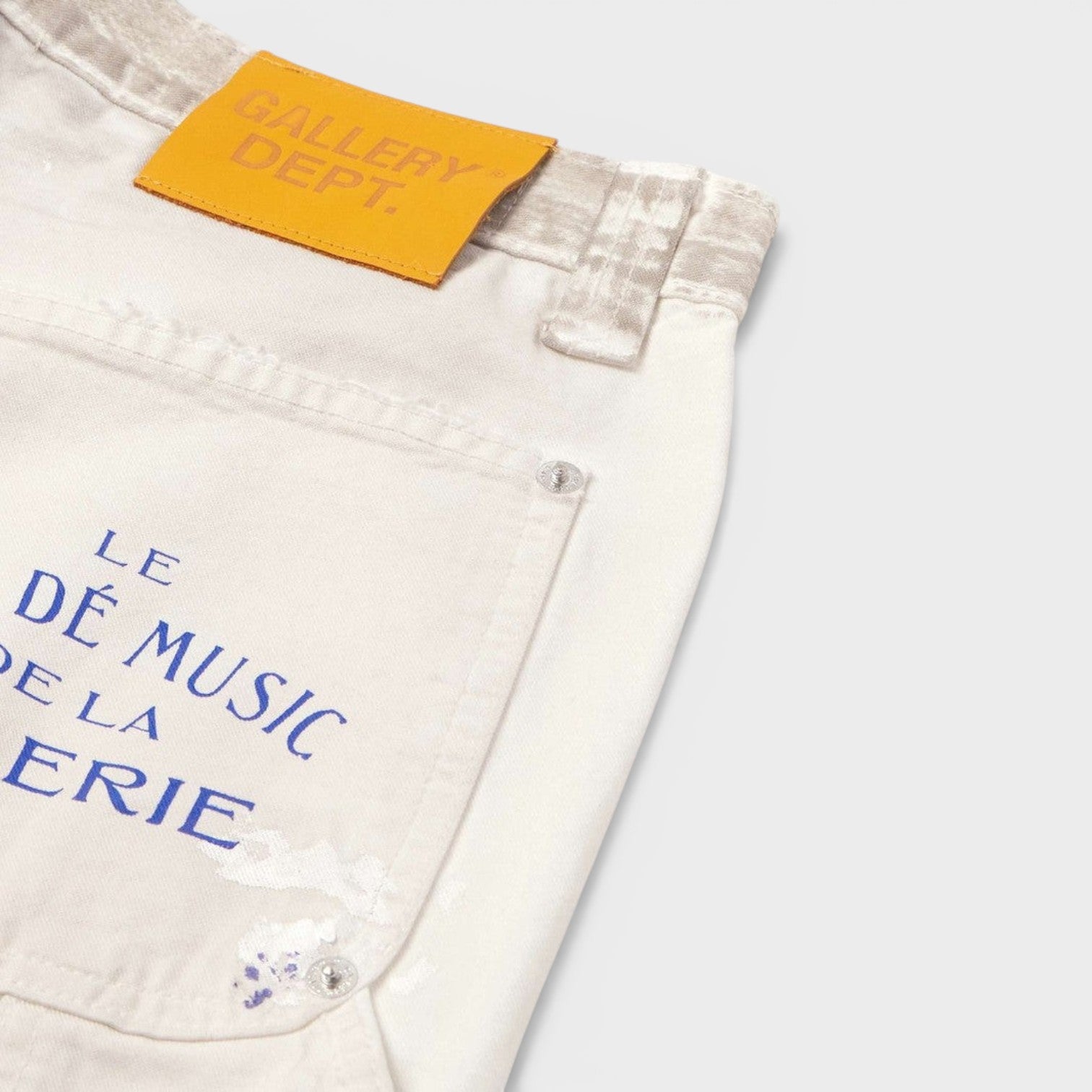 Le Bar De Music Paint-Splattered Jeans Flare Natural White Multi