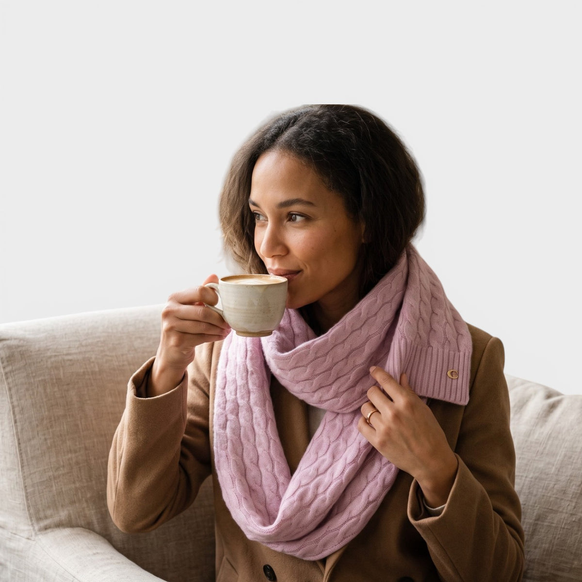 Cable Scarf Faded Pink | Coach
