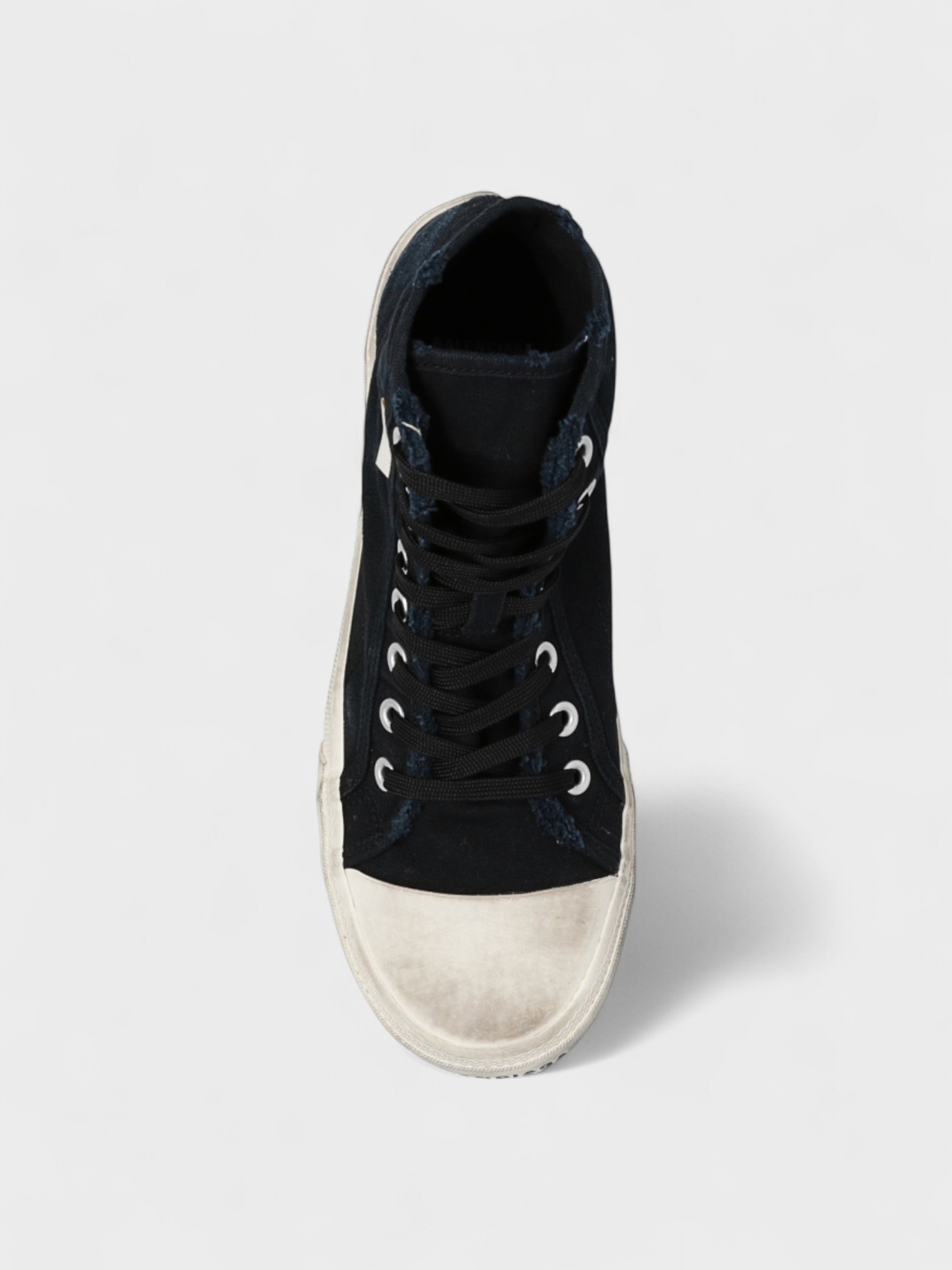 Balenciaga Paris High Destroyed Black White