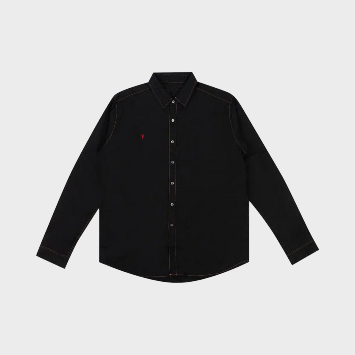 Long-Sleeve Shirt Button Black