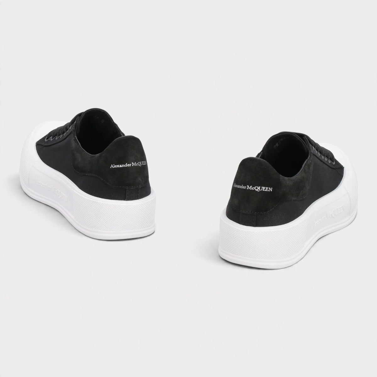 Deck Skate Plimsoll Lace Up Black White