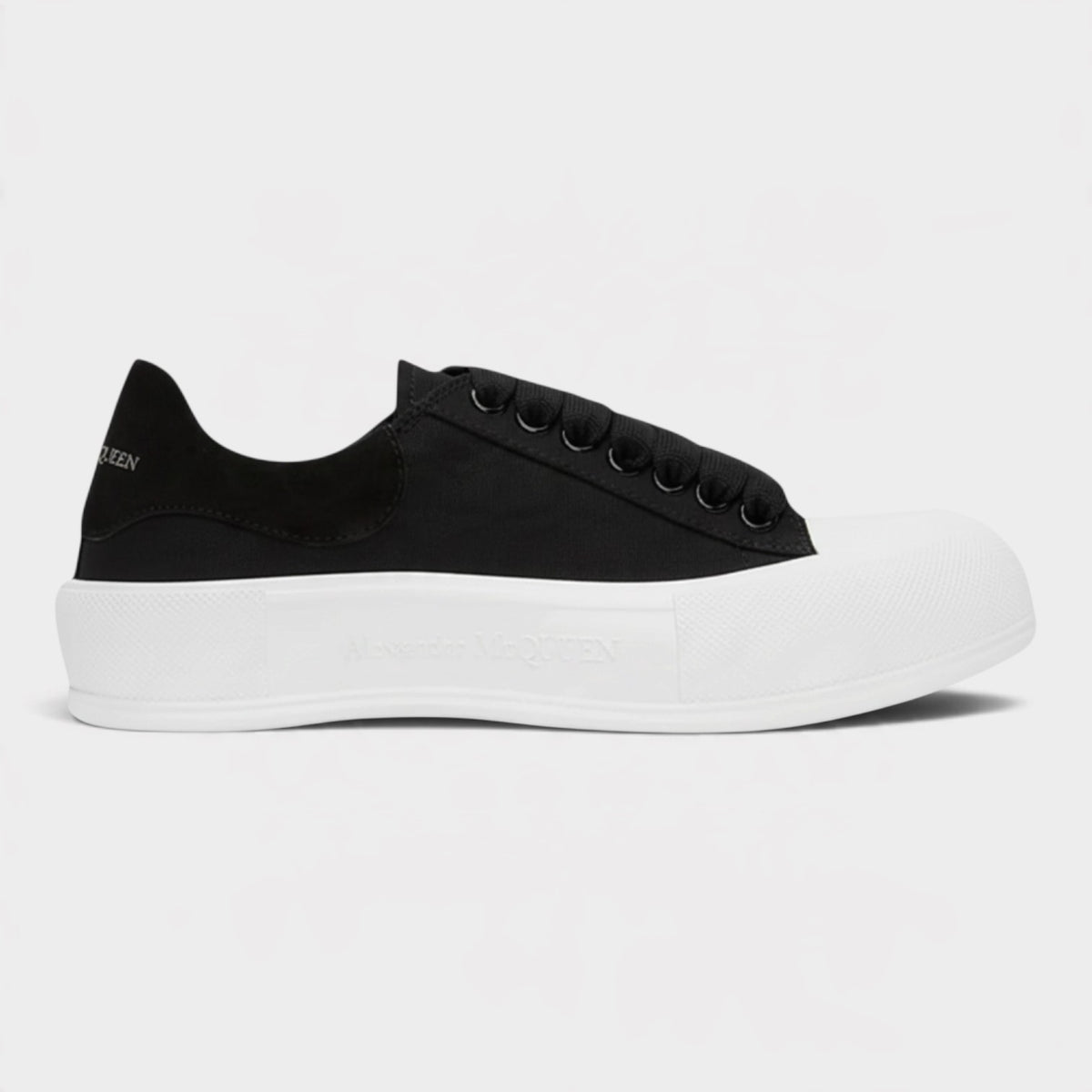 Deck Skate Plimsoll Lace Up Black White