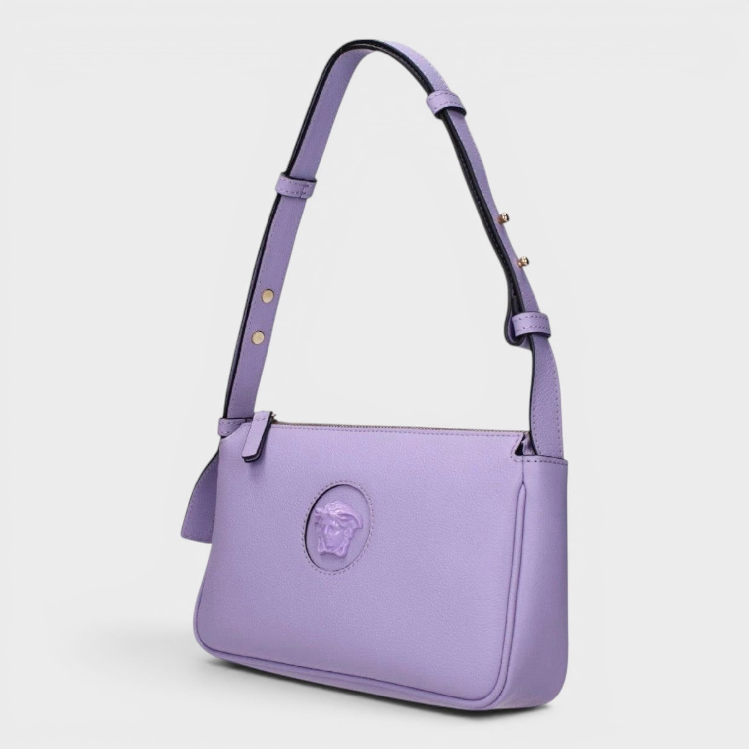 Medusa Head Shoulder Leather Bag Lilac Purple