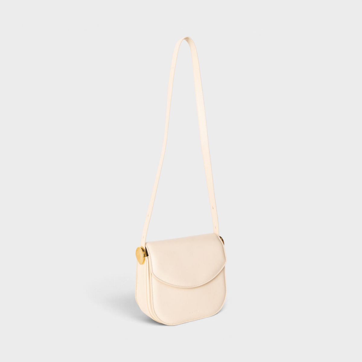 Supplied Fashion Jil Sander medium coin crossbody bag in dune beige Italian leather with gold hardware