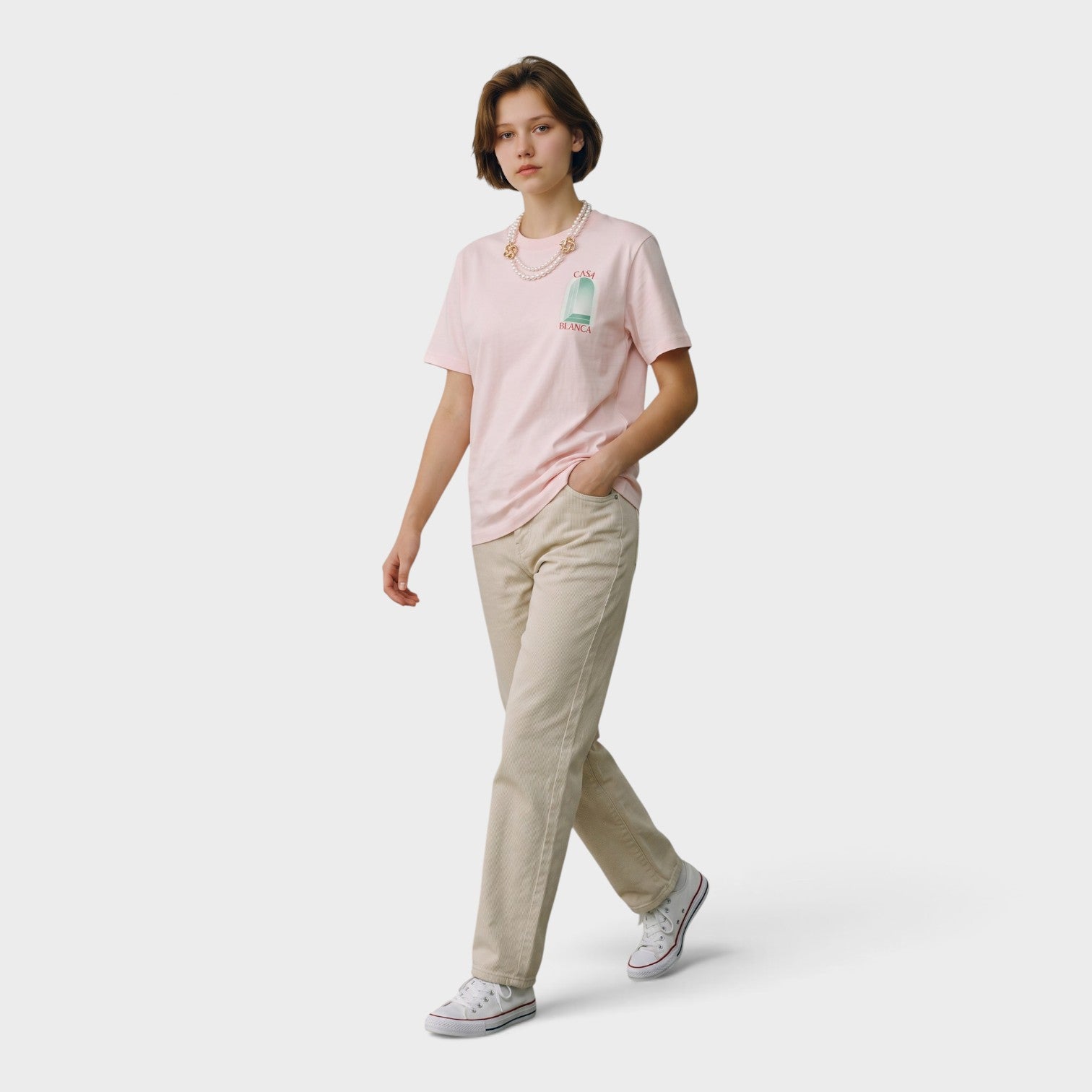 L'Arche Short Sleeve T‑Shirt Pale Pink