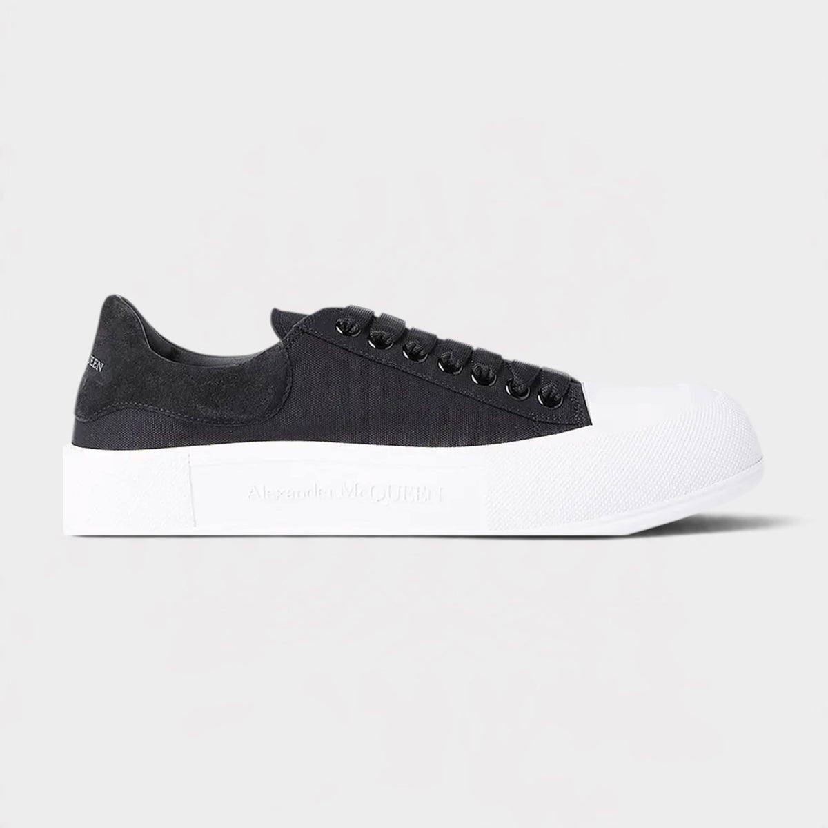 Deck Lace-Up Plimsoll Black White