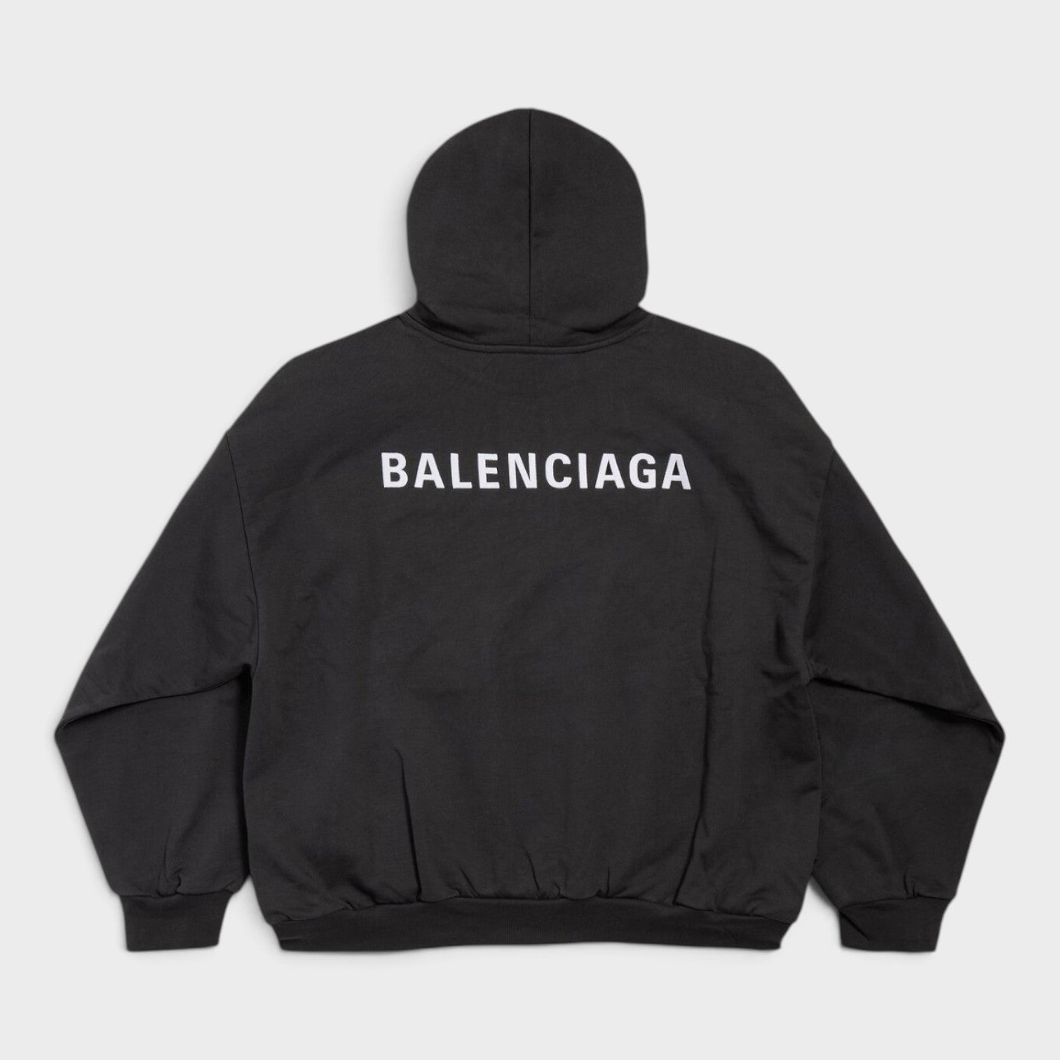 Logo Back Medium Fit Hoodie Black White