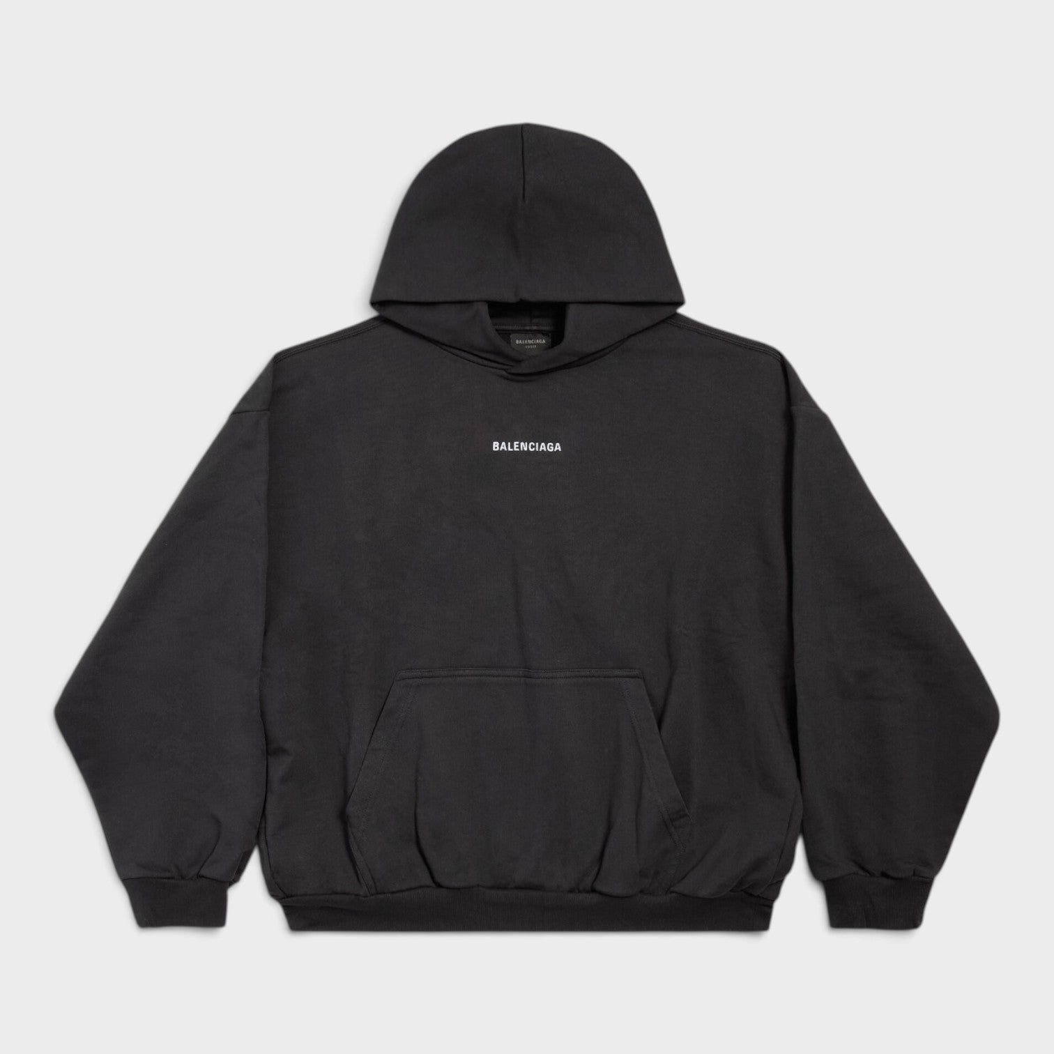 Logo Back Medium Fit Hoodie Black White