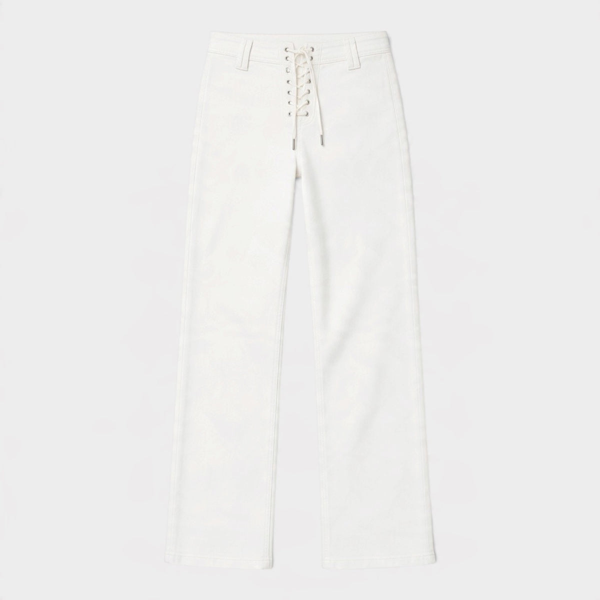 Leenah Lace Up Fly Jean Tonal Ecru