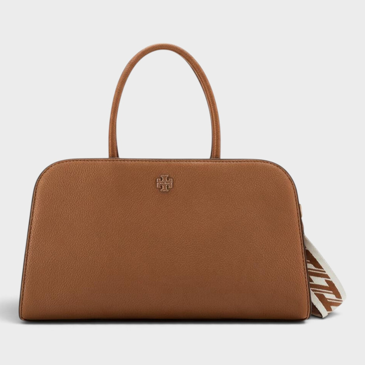 Britten Small Center Zip Satchel Forest Brown
