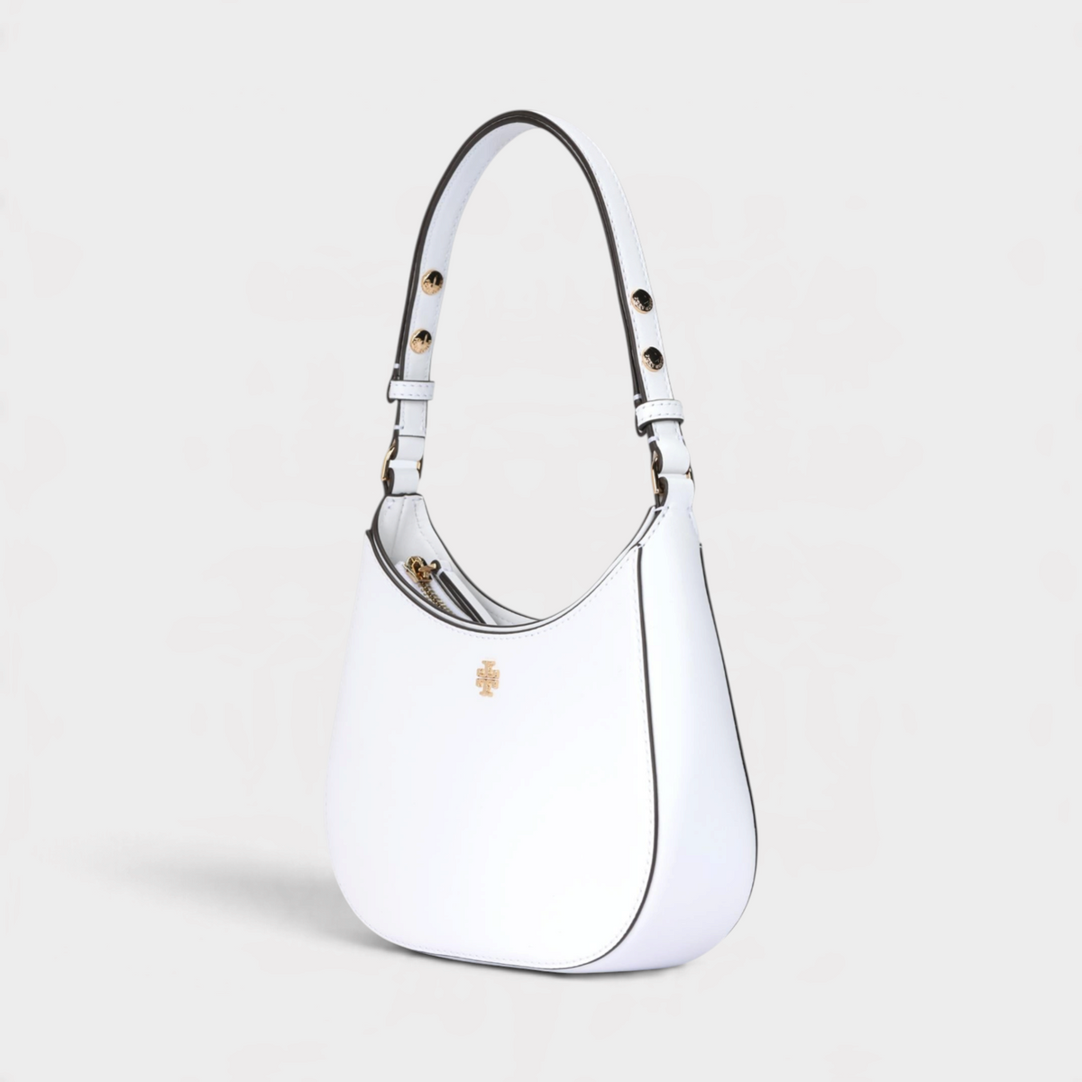 Supplied Fashion Emerson soft shoulder bag in optic white with gold hardware and adjustable strap