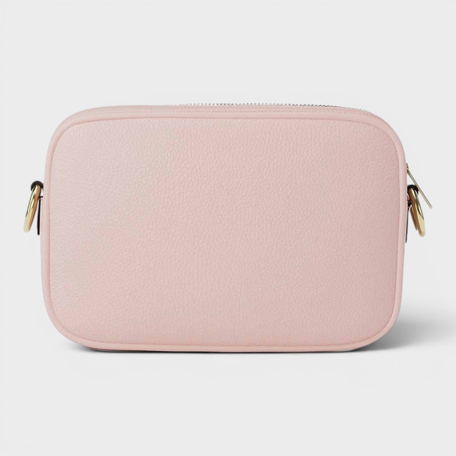 Pebbled Leather Camera Crossbody Bag Rose