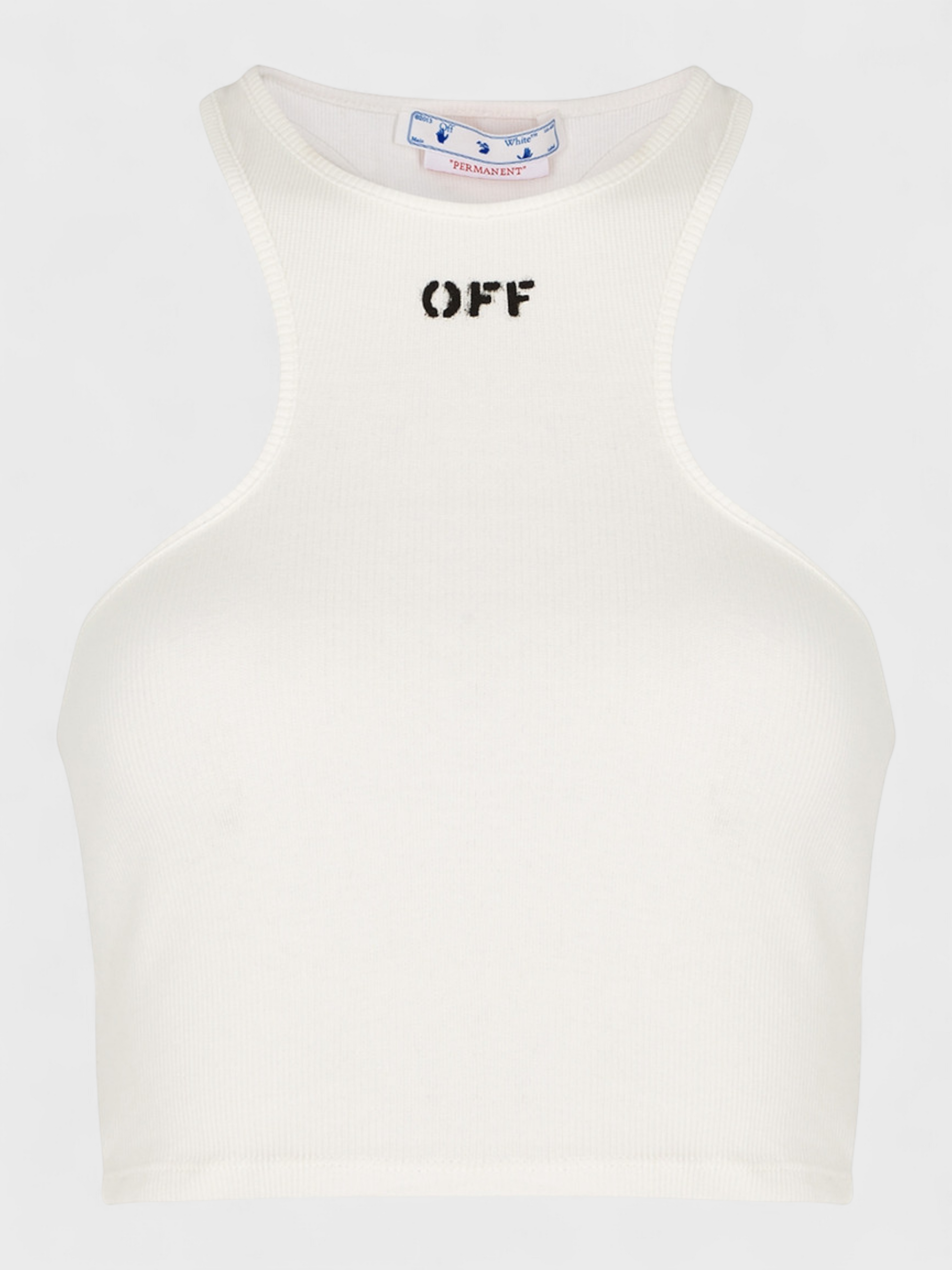Off-White Basic Ribbed Rowing Top White