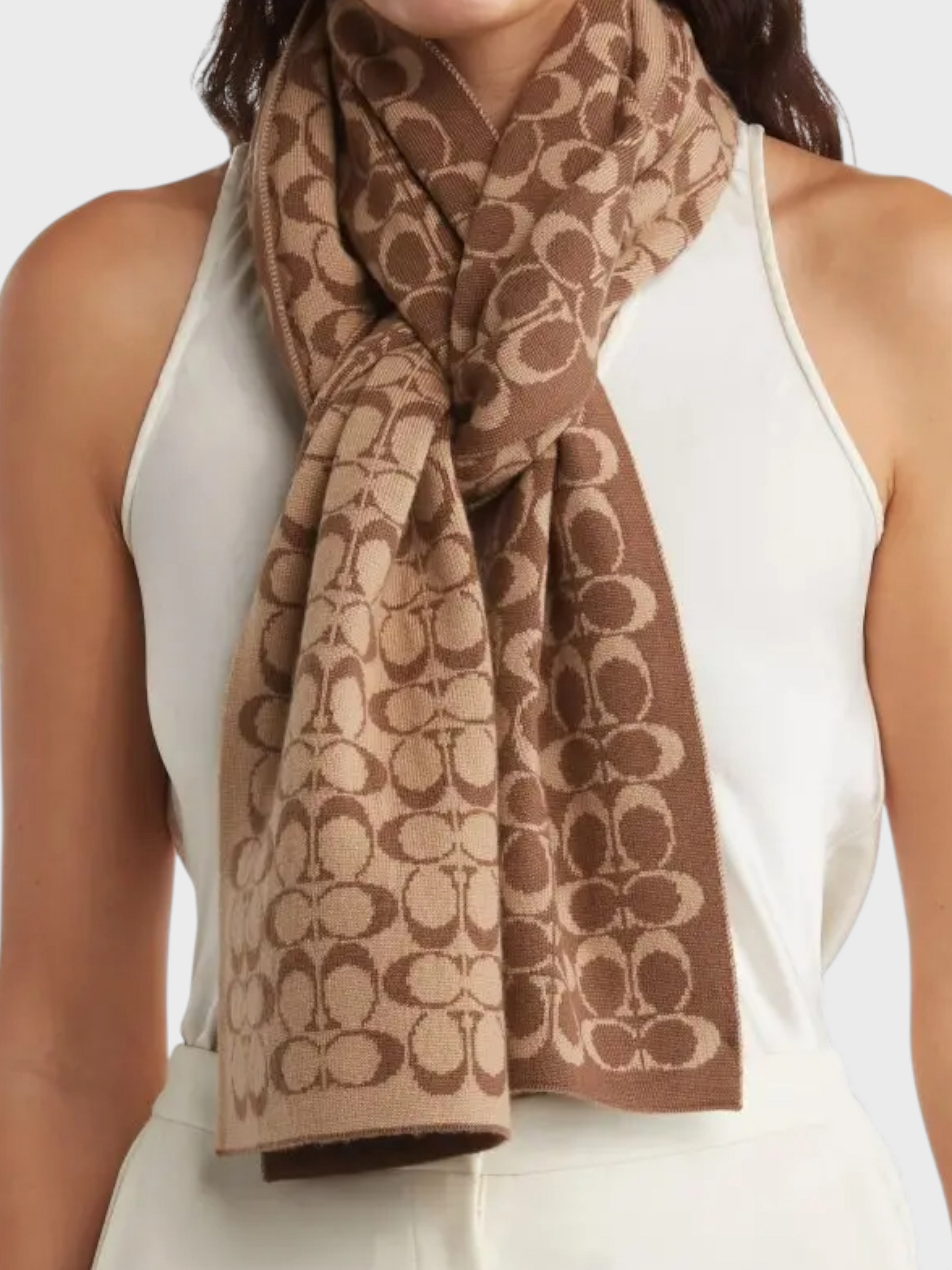 Coach Signature Scarf Khaki