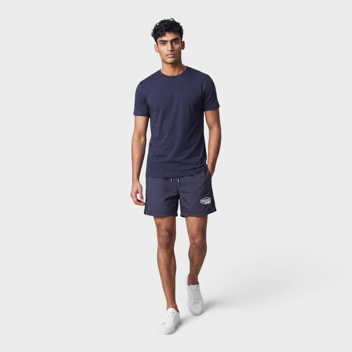 Embroidered Logo Shorts Blue