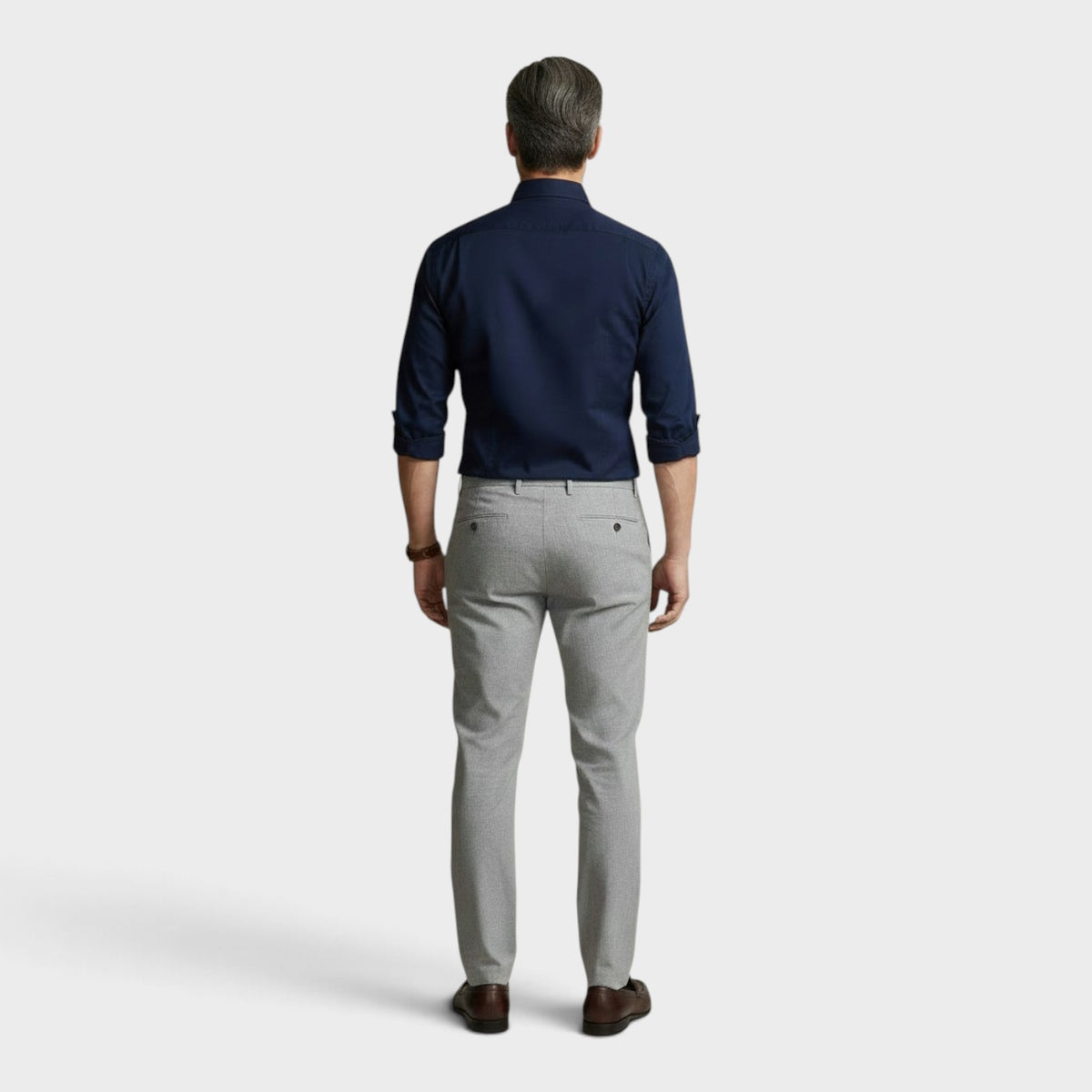 Slim Fit Garment-Dyed Twill Shirt Navy