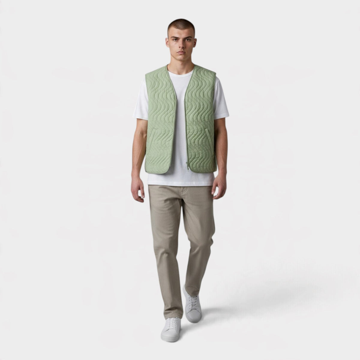 Lightweight Filled Vest Green