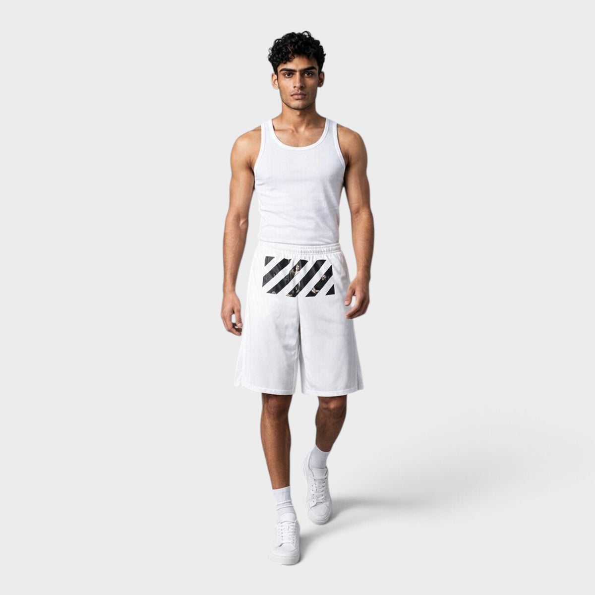 Caravaggio Mesh Shorts White Black