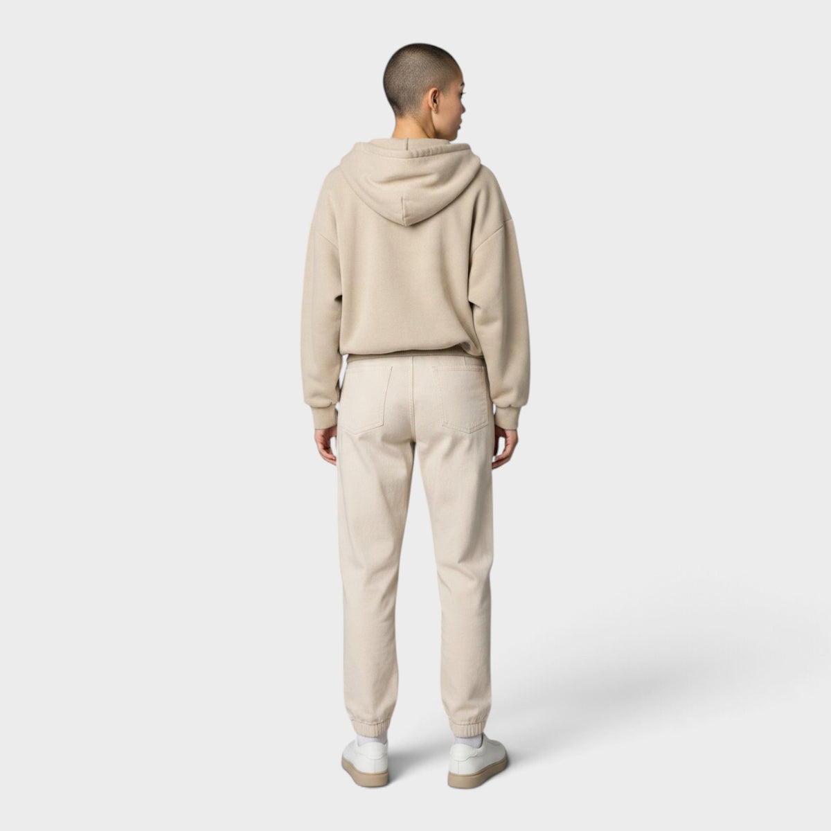 Thermal Zip-Up Hoodie Taupe