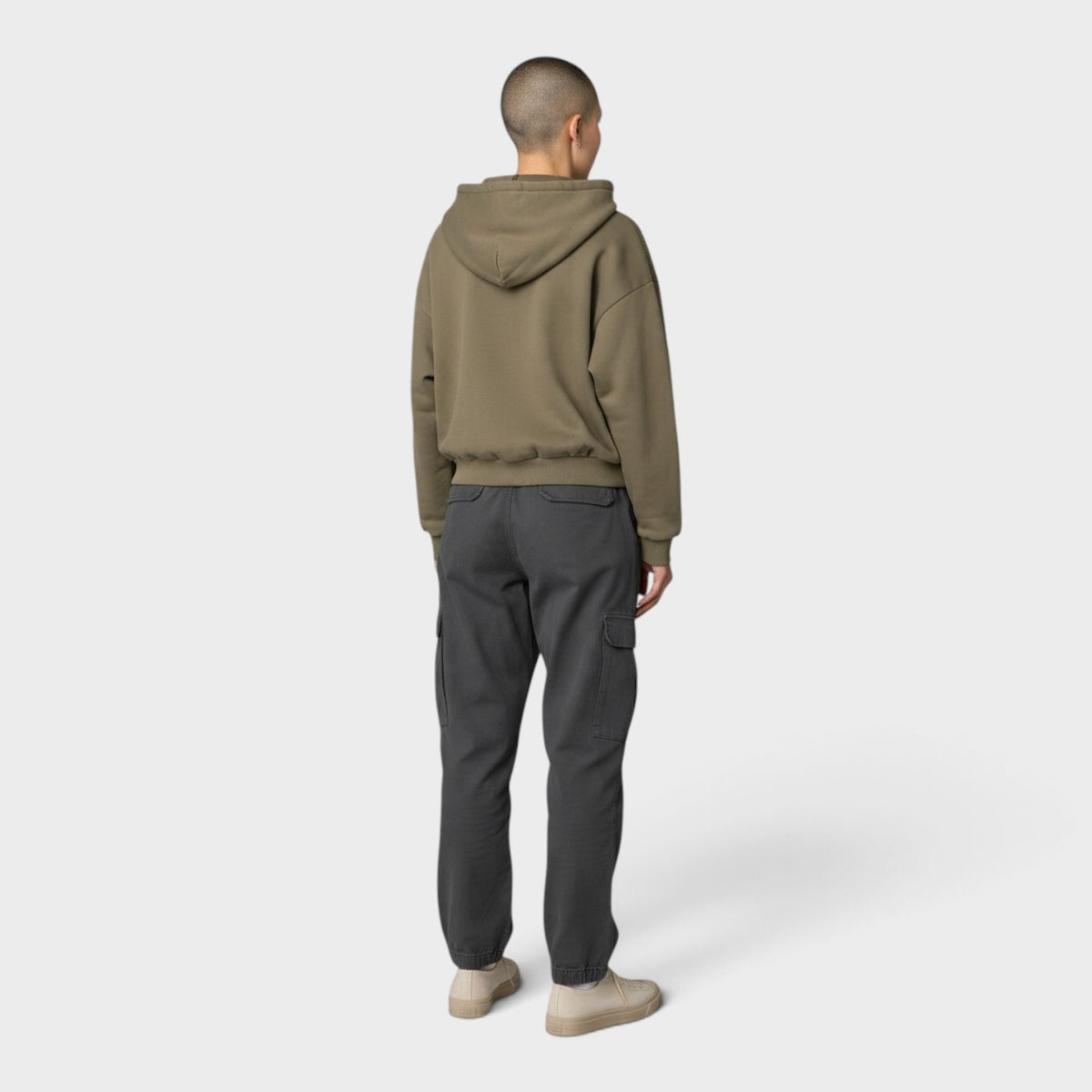 Thermal Zip-Up Hoodie Olive Green
