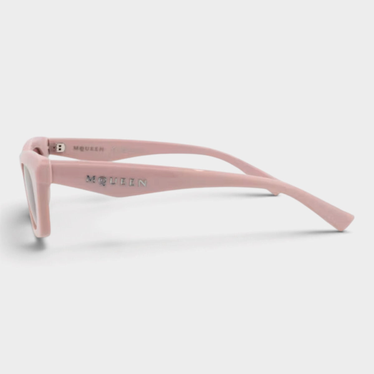 Square Frame Acetate Sunglasses Light Pink Silver