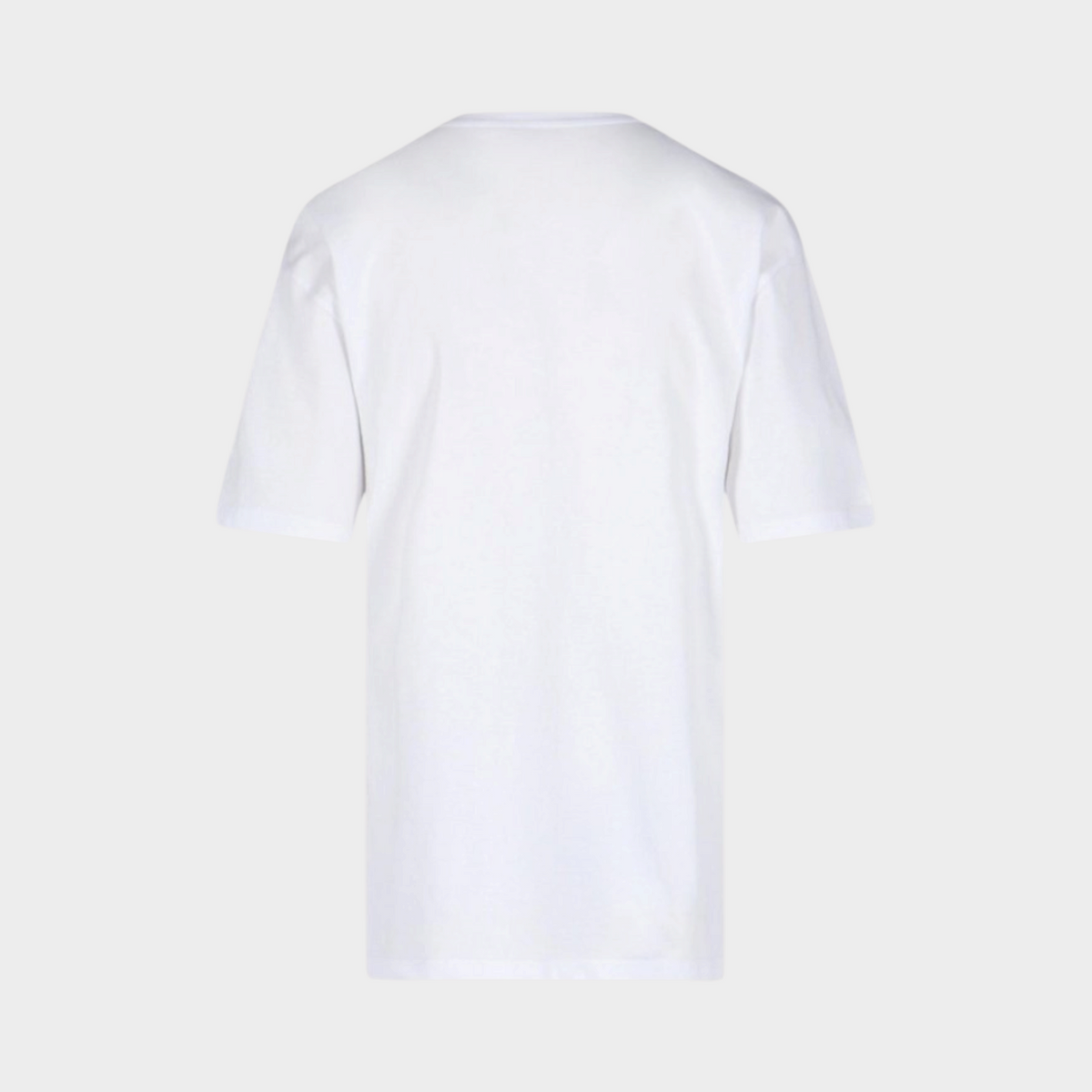 Back view of a plain white premium cotton t-shirt from Supplied Fashion, showcasing a clean minimalist design.