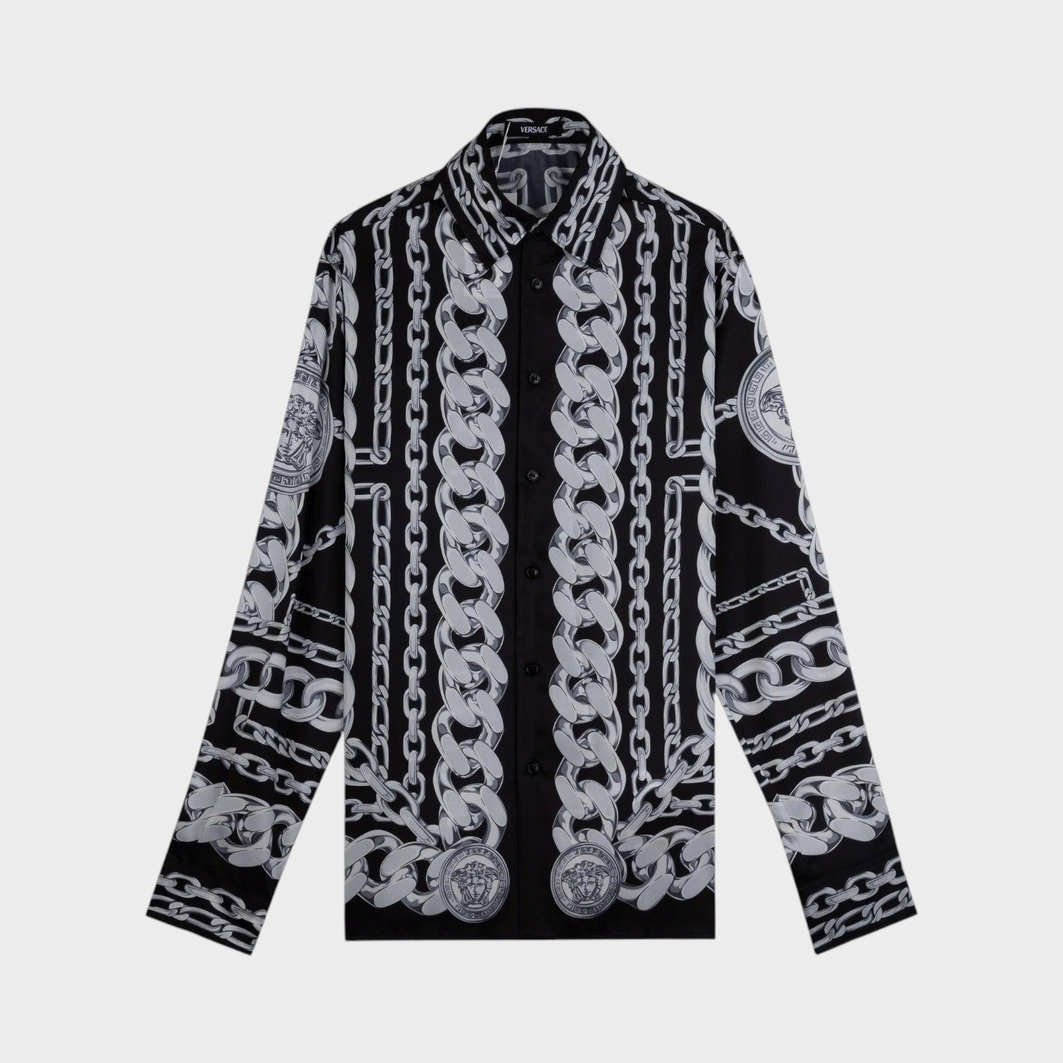 Medusa Chain Twill Shirt Black Grey