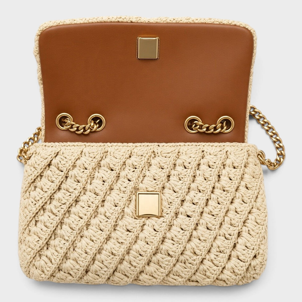 Willa Crochet Small Shoulder Bag Raffia