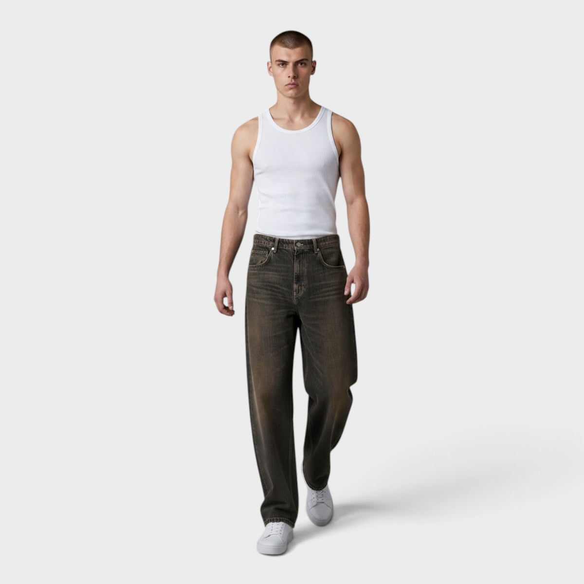 Rivet Slouch Jean Washed Brown