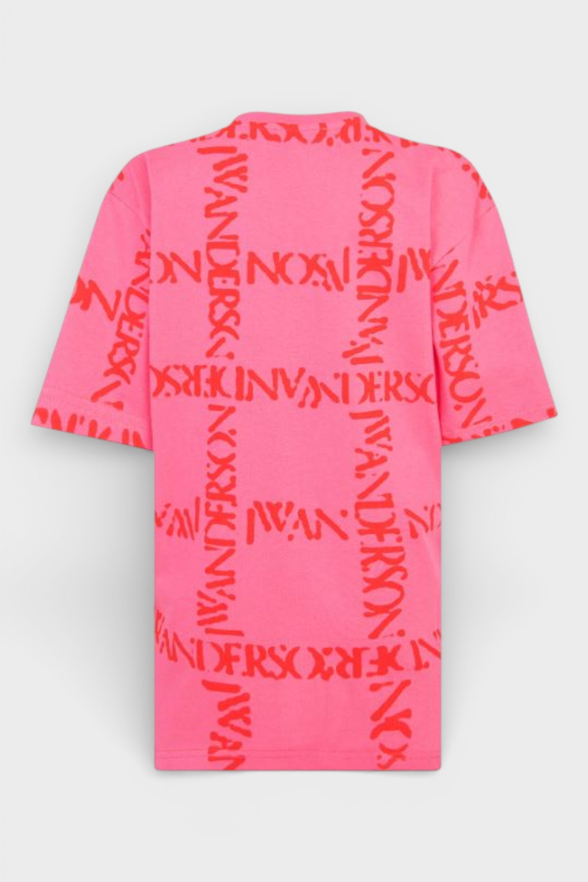 JW Anderson Oversized Logo Grid T-Shirt Fuchsia