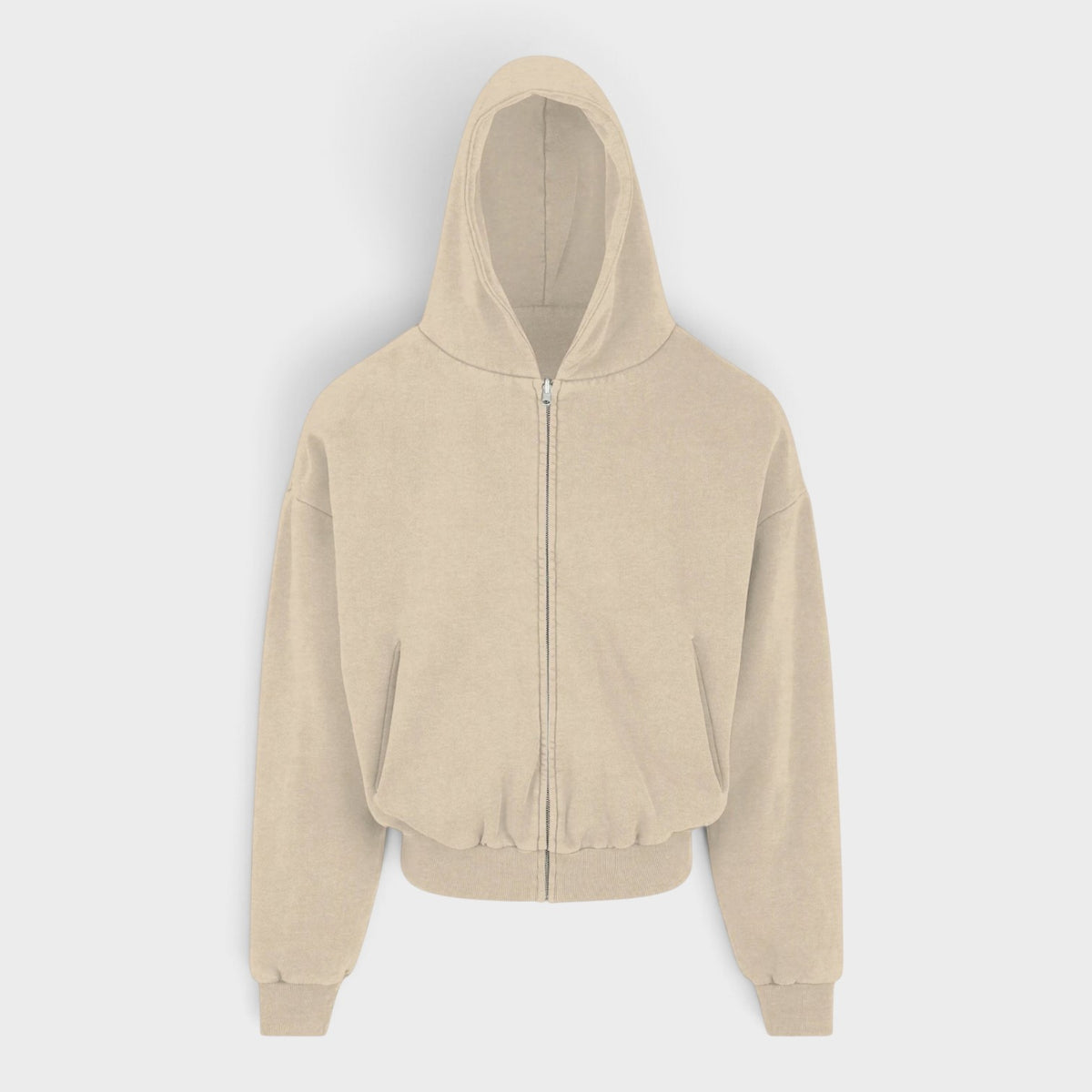 Thermal Zip-Up Hoodie Taupe