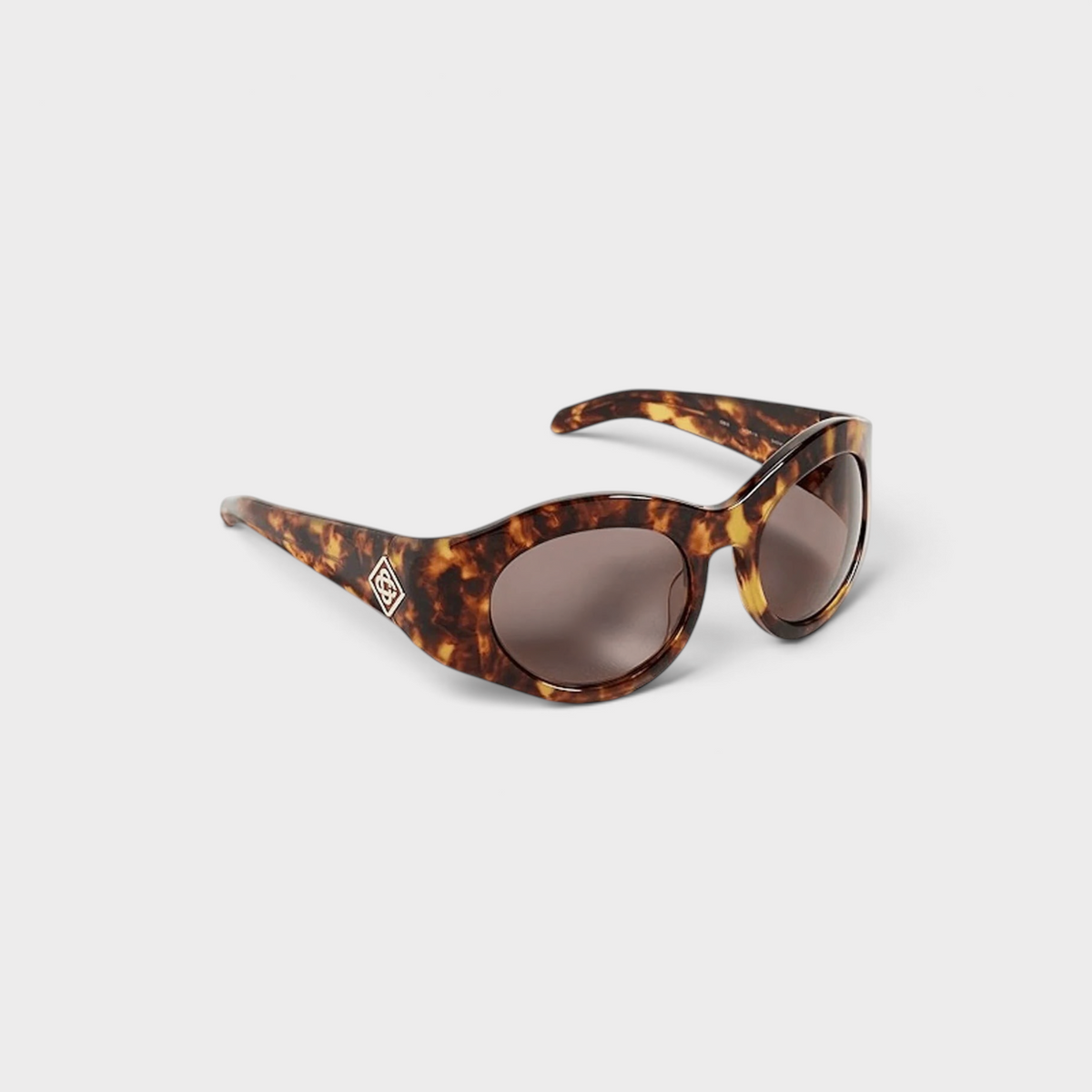 Round Goggle Acetate Sunglasses Brown